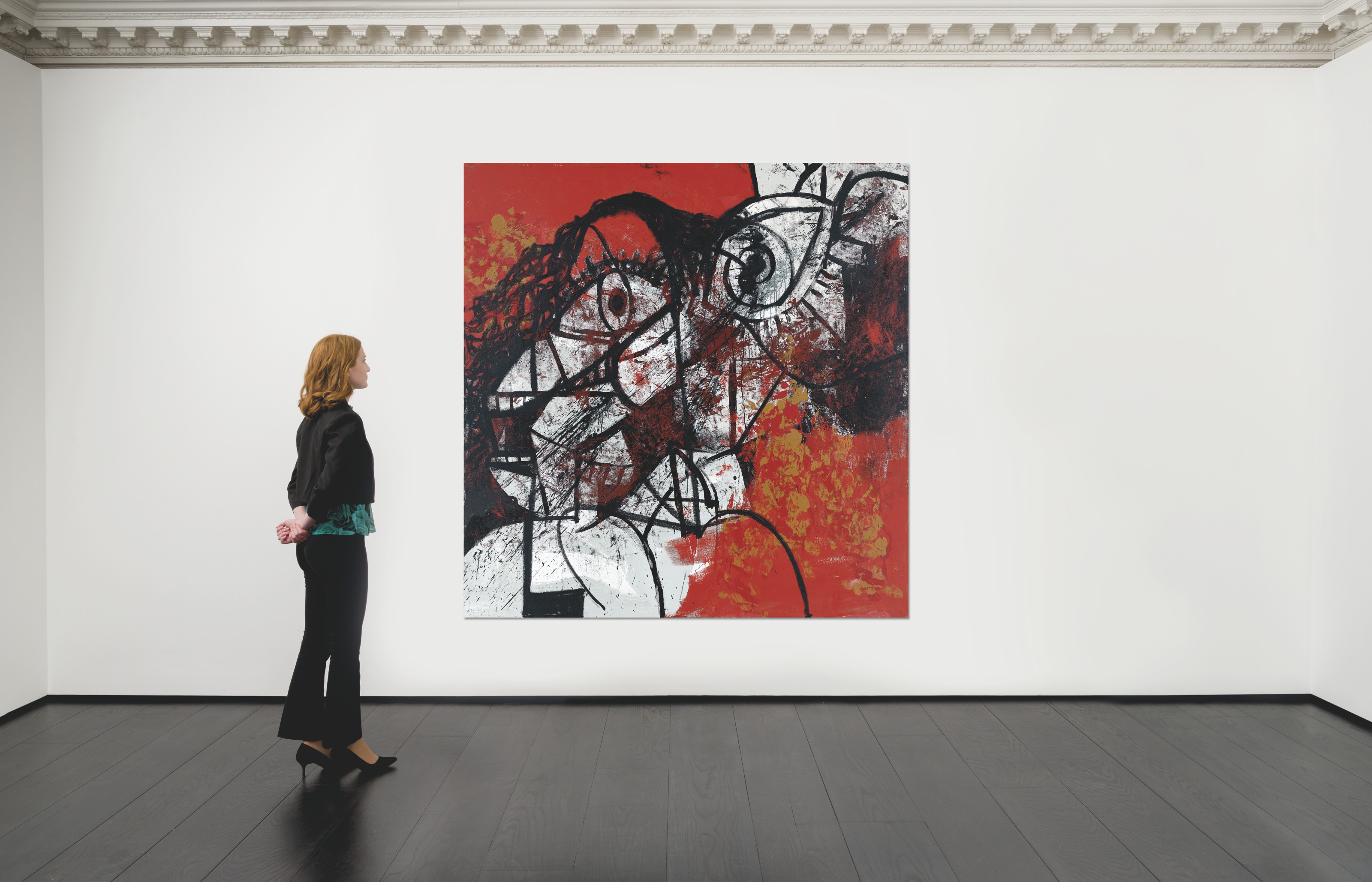 George Condo — Красно-черный диагональный портрет, изображение 2