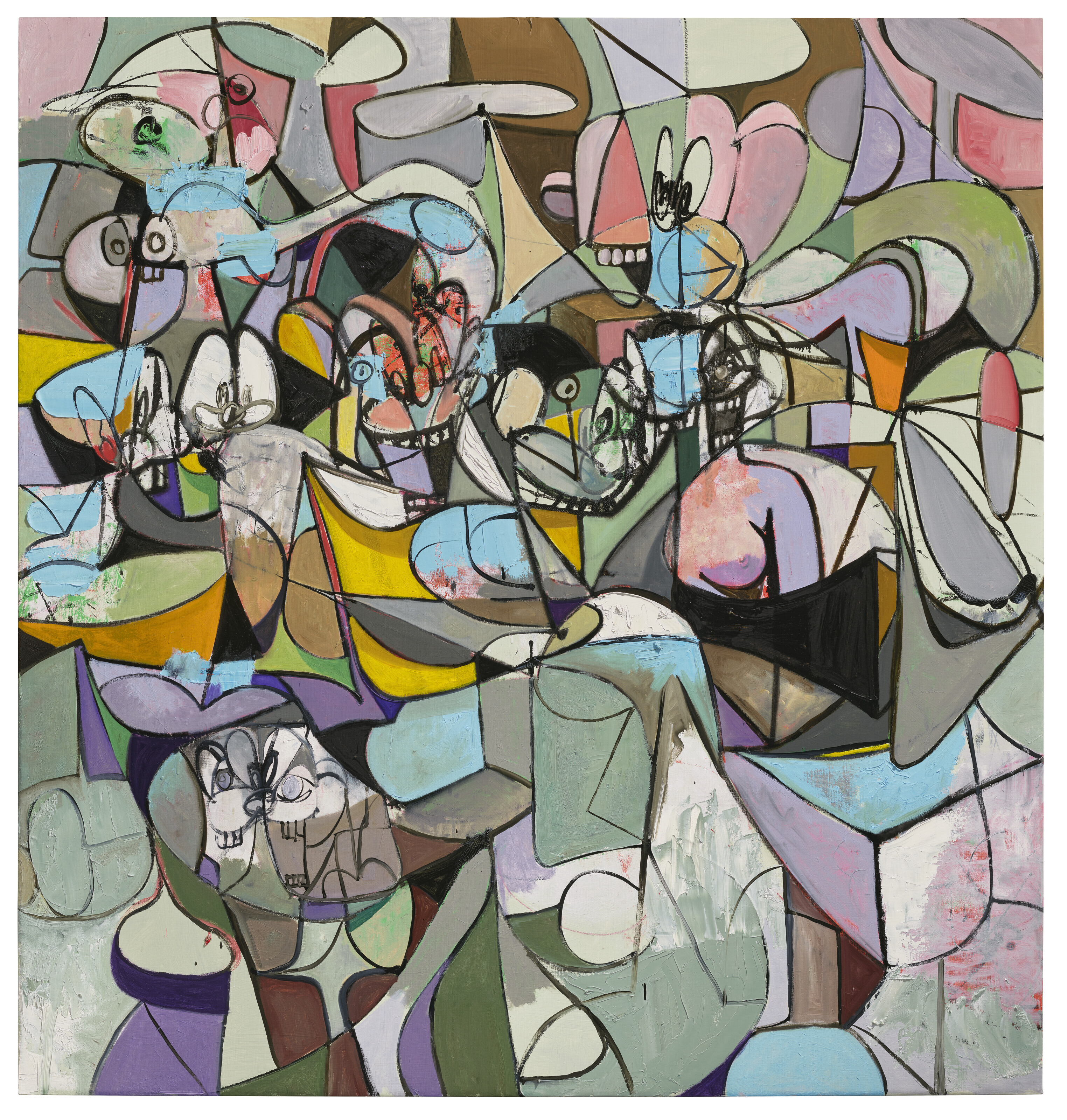 George Condo — Лежащая синяя фигура