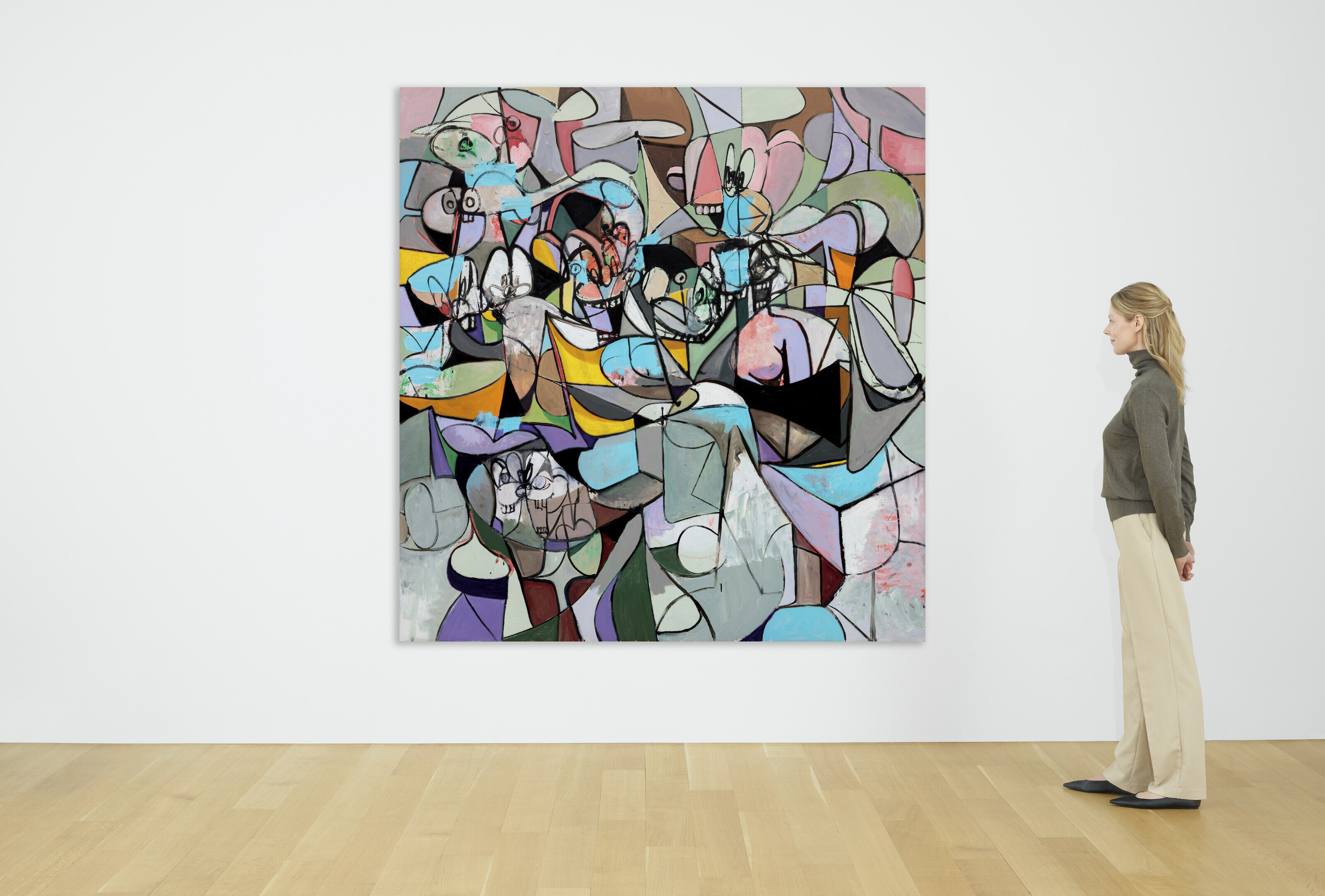 George Condo — Лежащая синяя фигура, изображение 3