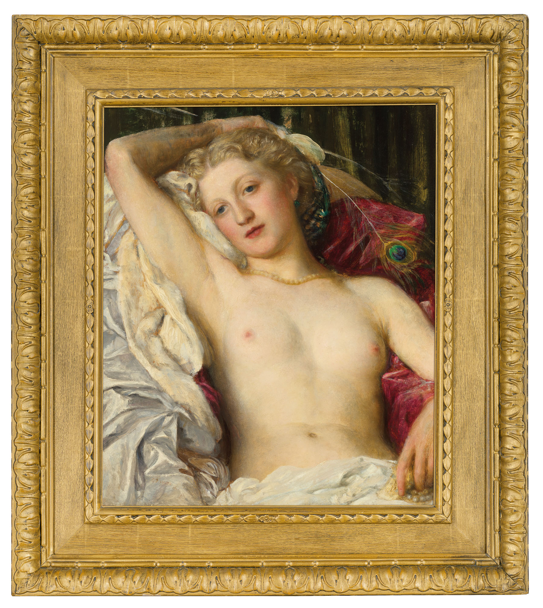 George Frederic Watts — Этюд с павлиньими перьями, изображение 2