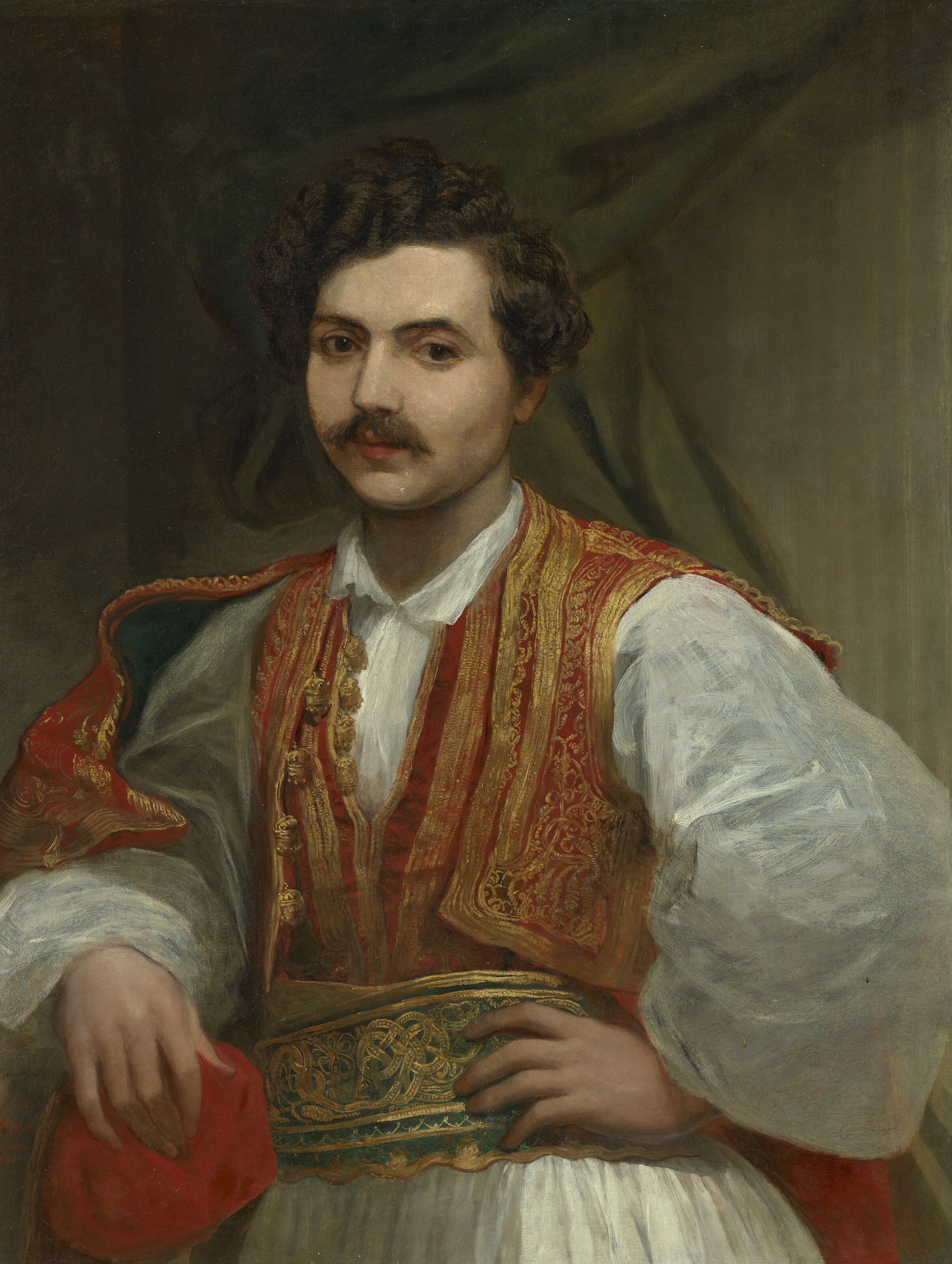 George Frederic Watts — Портрет Николаса Ионидиса (1815-1873), в полный рост, в греческом костюме