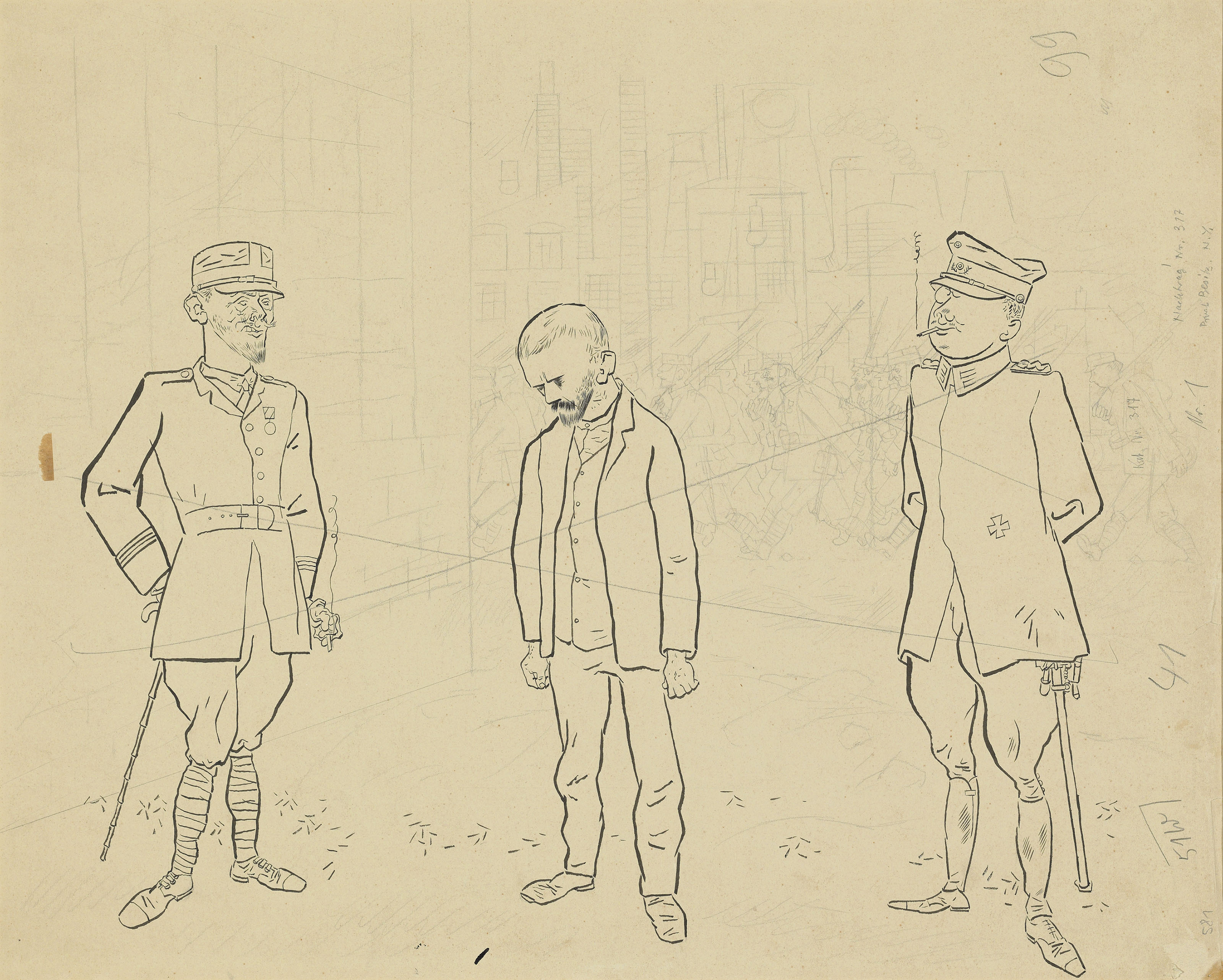 George Grosz — Преуспевающий Шлеммер (Prosperity - Обжора ; прямая сторона) Ruhraufstand (Рурское восстание ; оборотная сторона), изображение 2