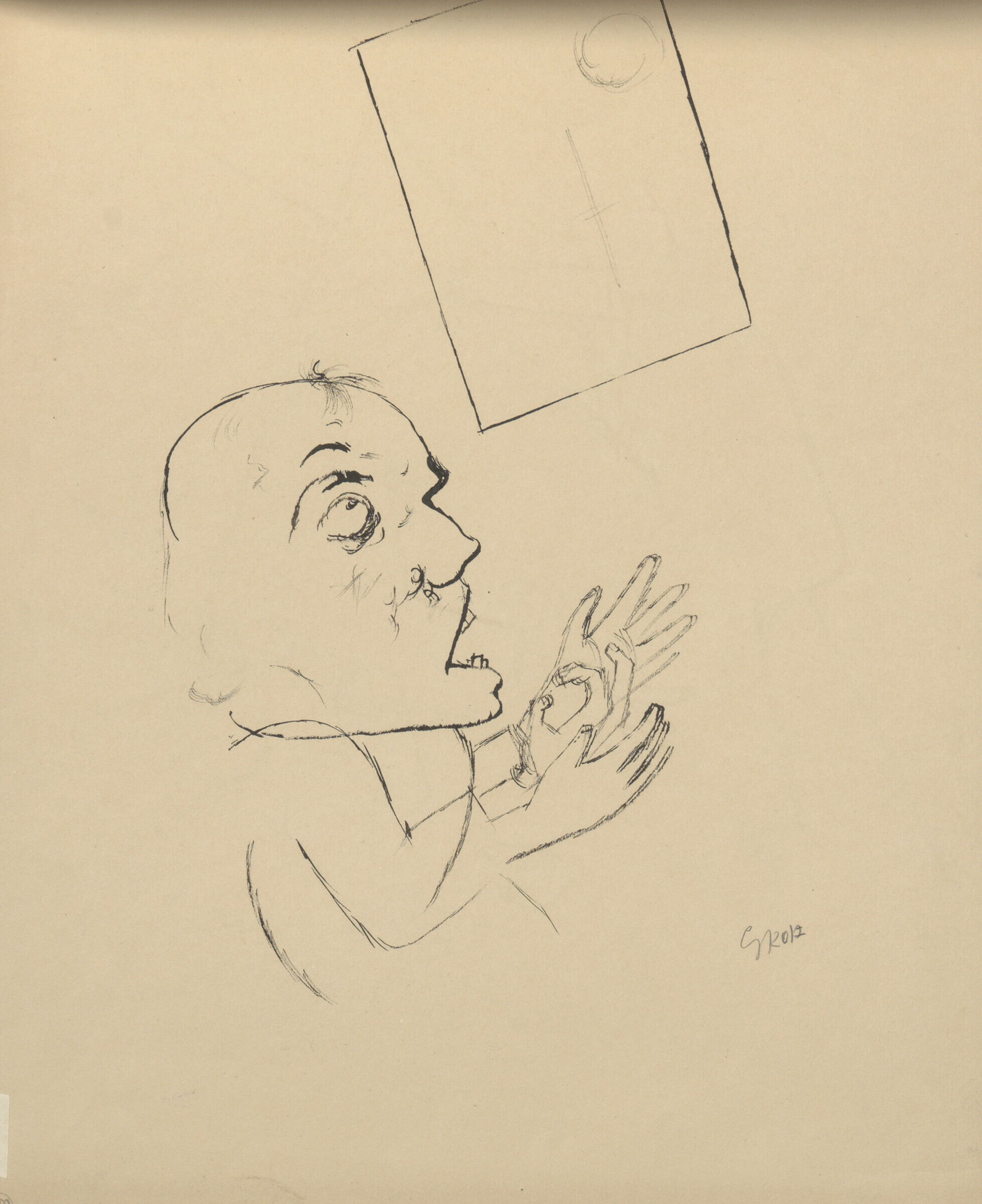 George Grosz — Настоящий портрет (спереди); Трагедия ( сзади ), изображение 3