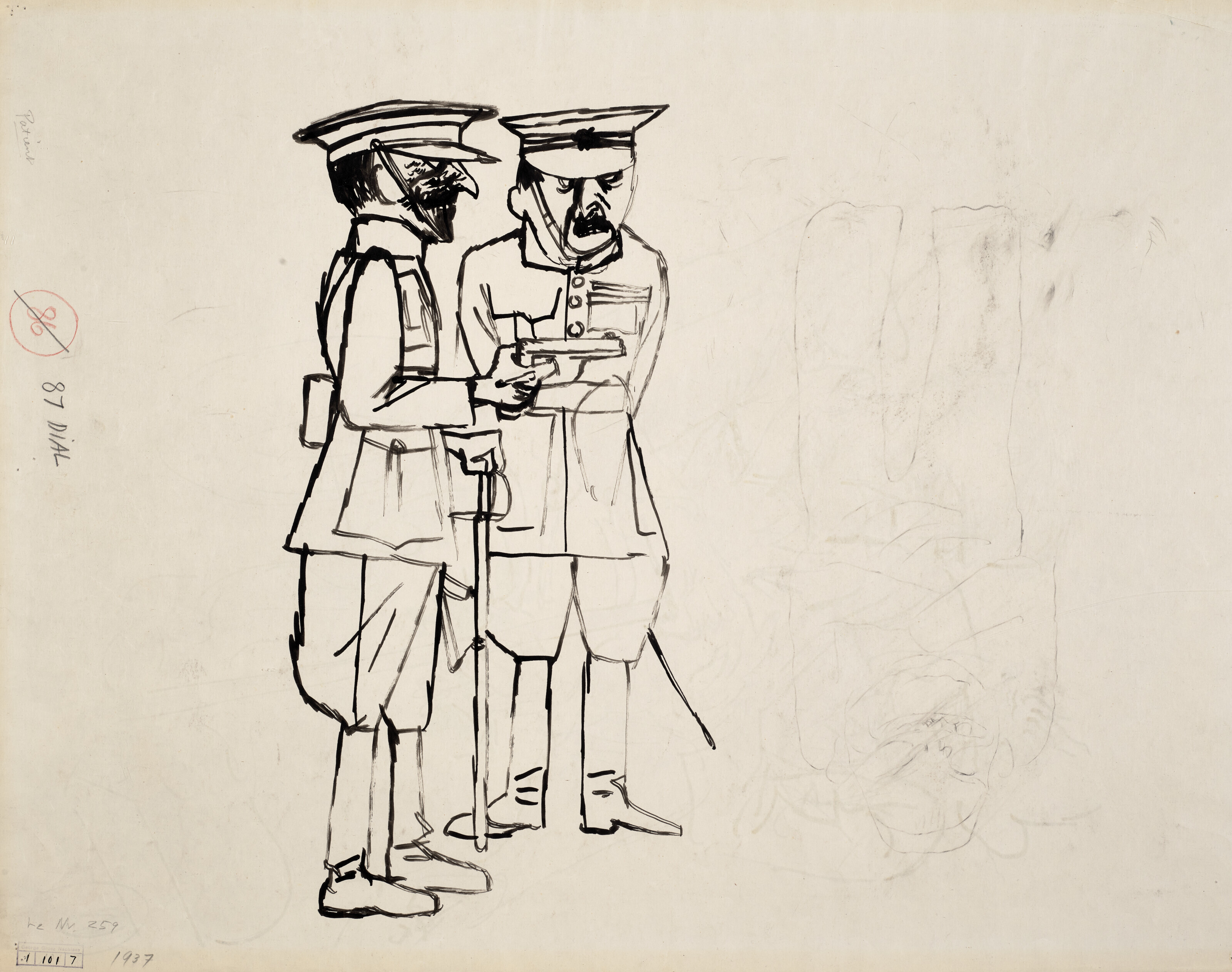 George Grosz — Пациент (справа); Два солдата (сзади), изображение 2