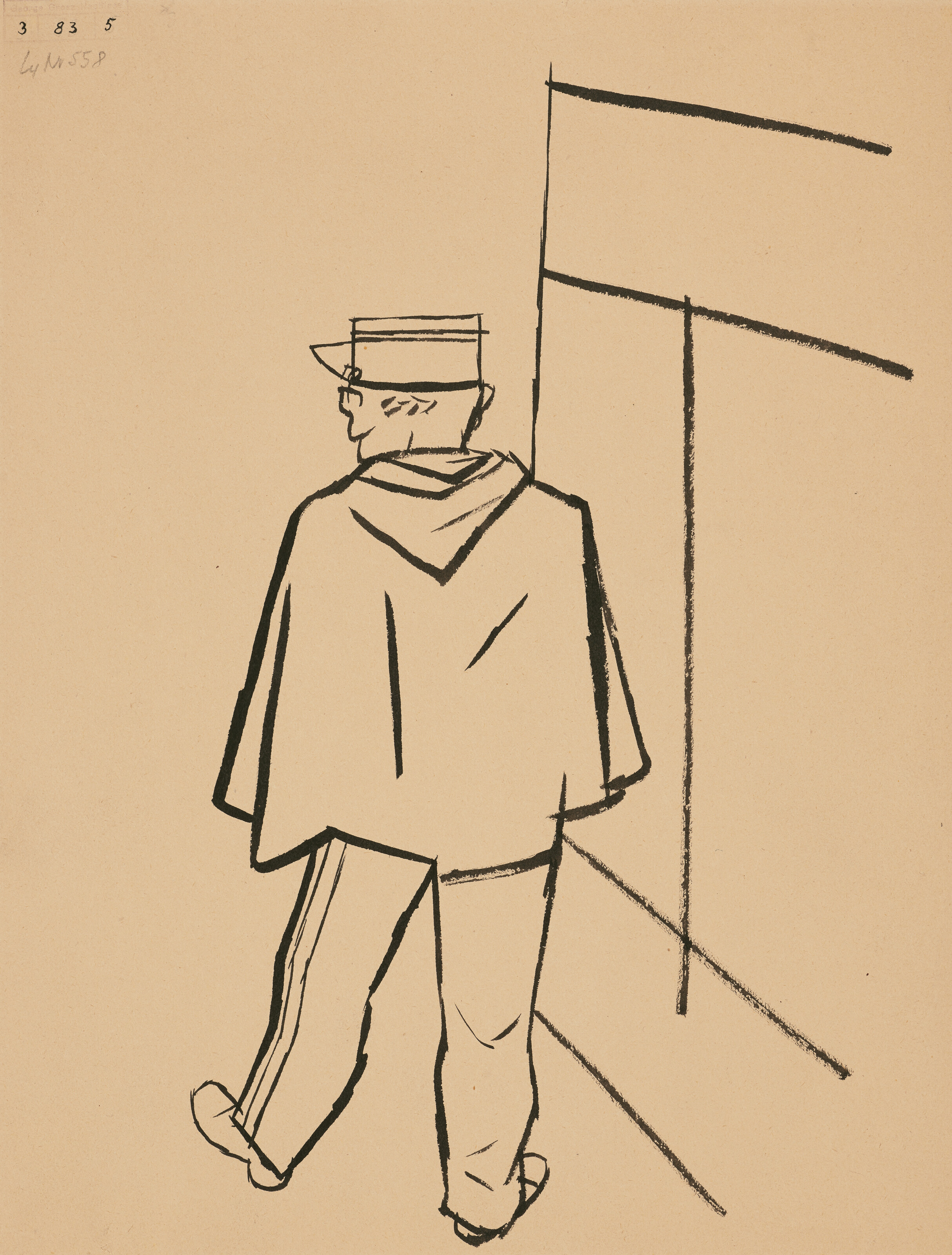 George Grosz — Прохожий, Париж (справа); жандарм (сзади), изображение 2