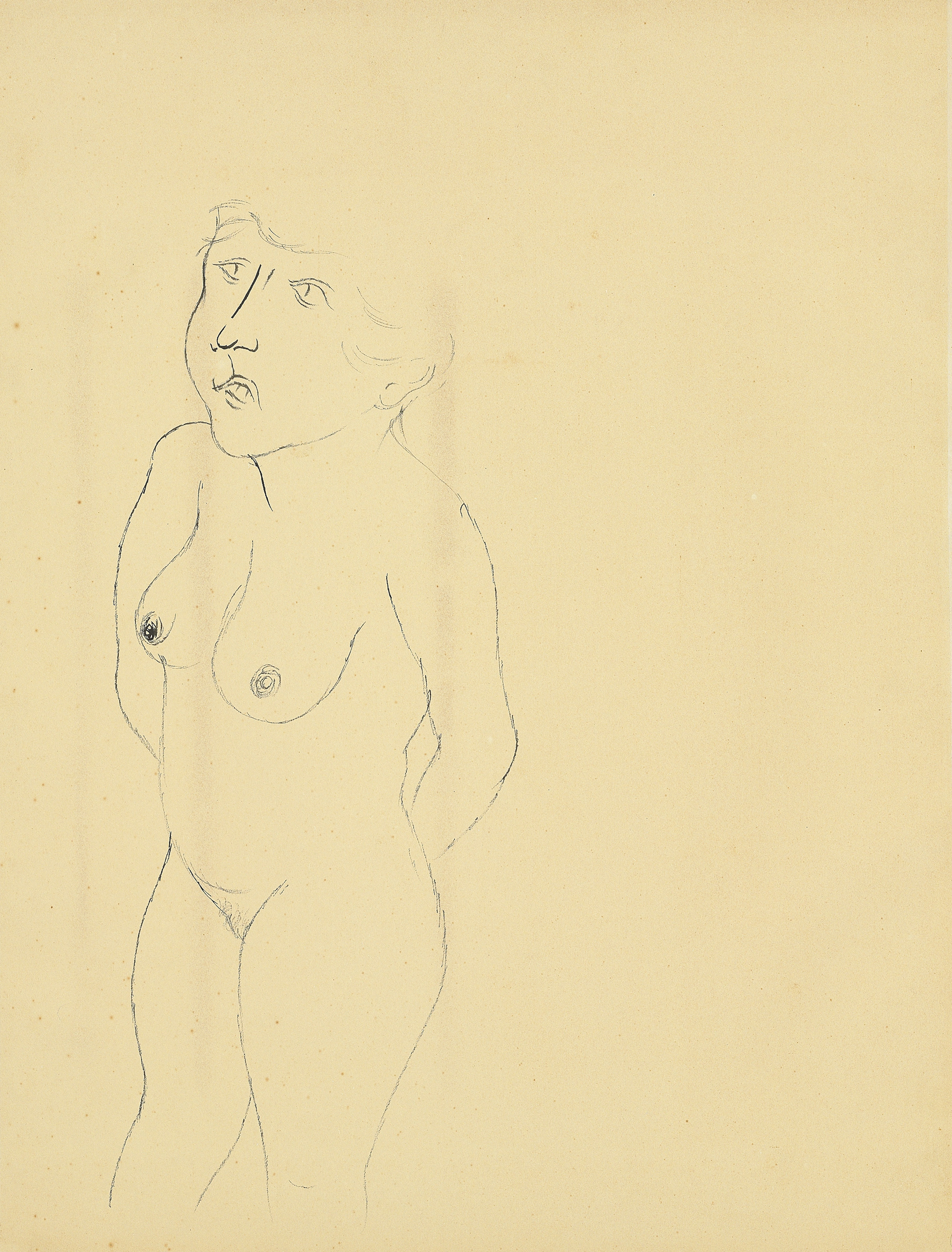 George Grosz — Начбарс Ленхен (справа) ; Стехенде Фрауенакт (сзади), изображение 2