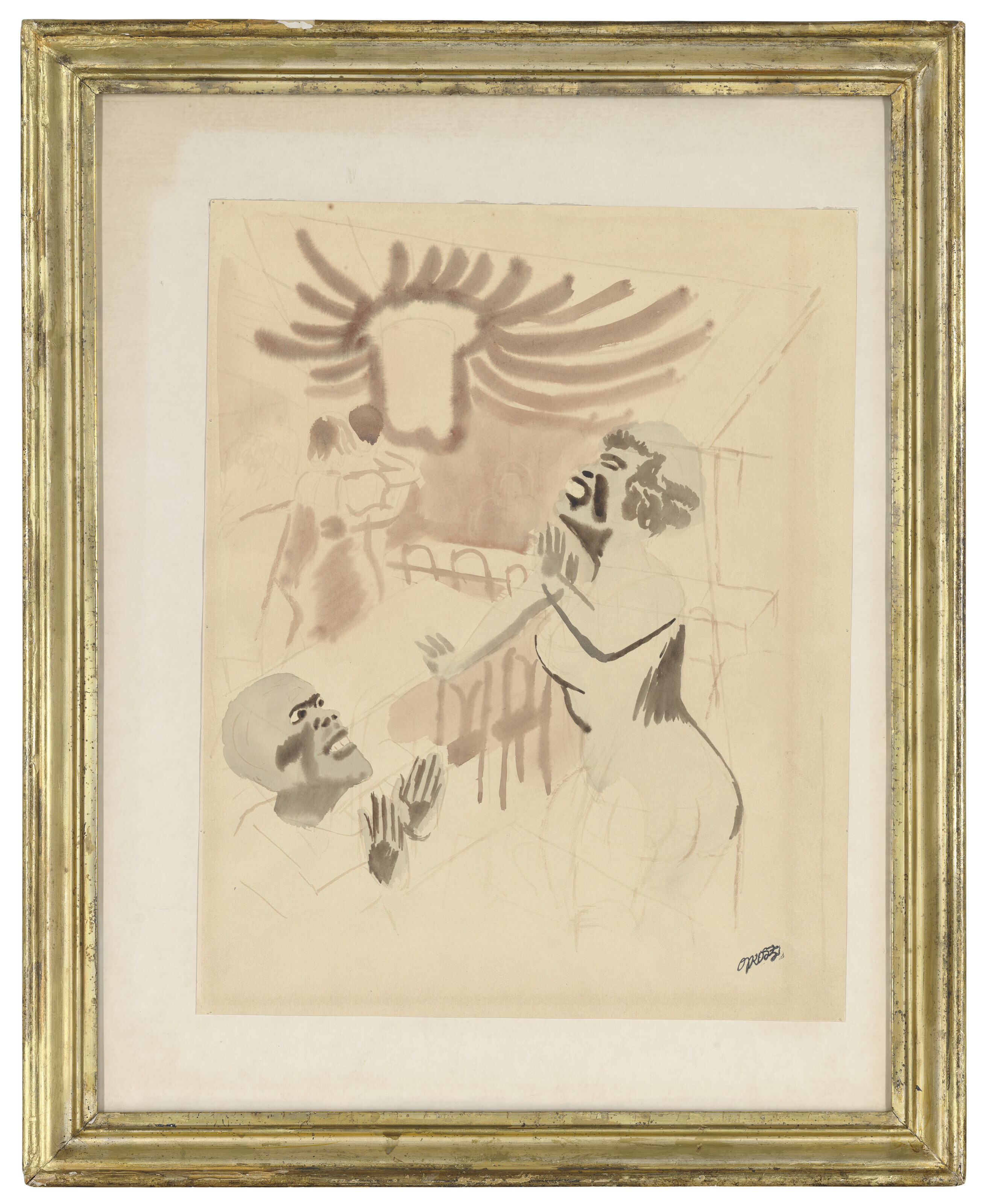 George Grosz — Джазовый певец ( прямая речь ); Без названия ( оборотная сторона ), изображение 2