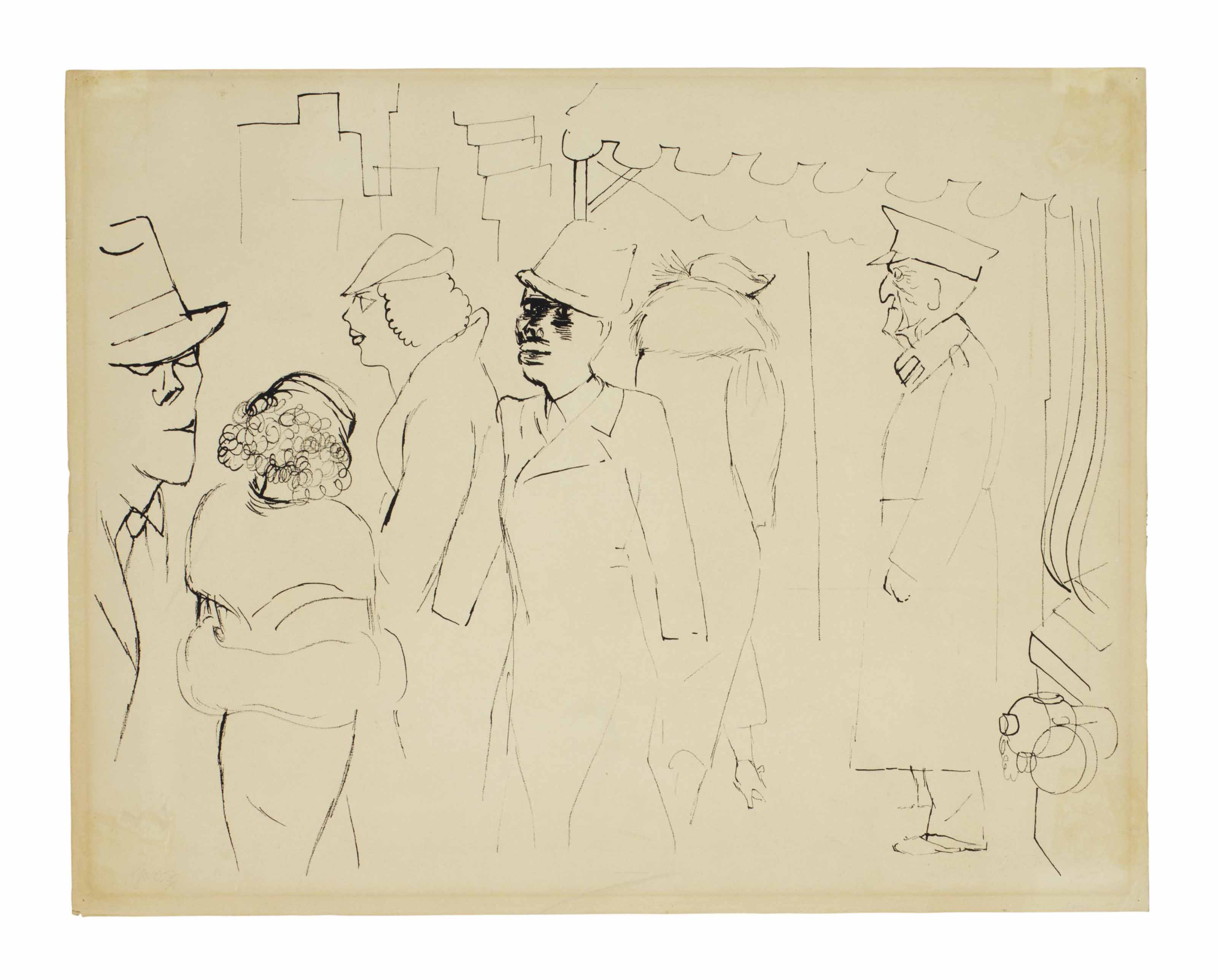 George Grosz — Уличная сцена на Манхэттене