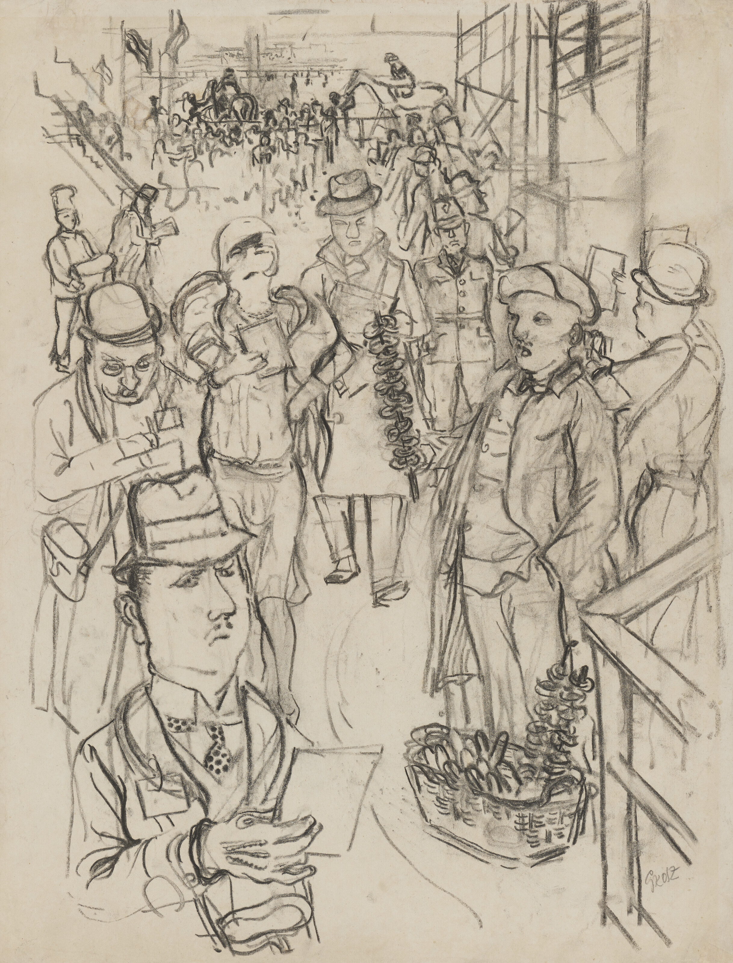 George Grosz — Бейм Пфердереннен