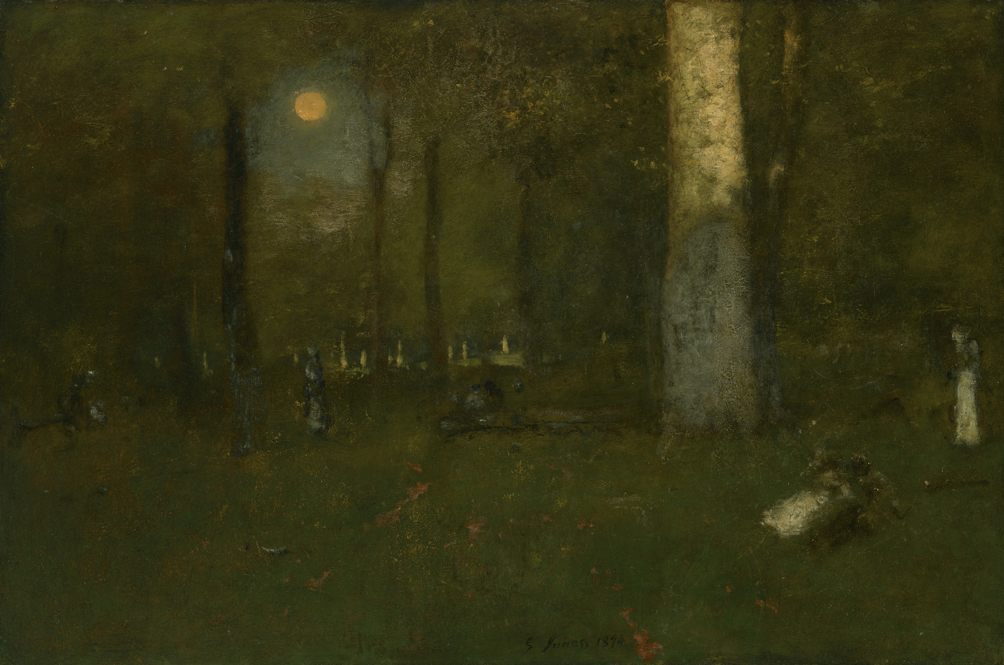 George Inness — Пикник в лесу, Монтклер, Нью-Джерси