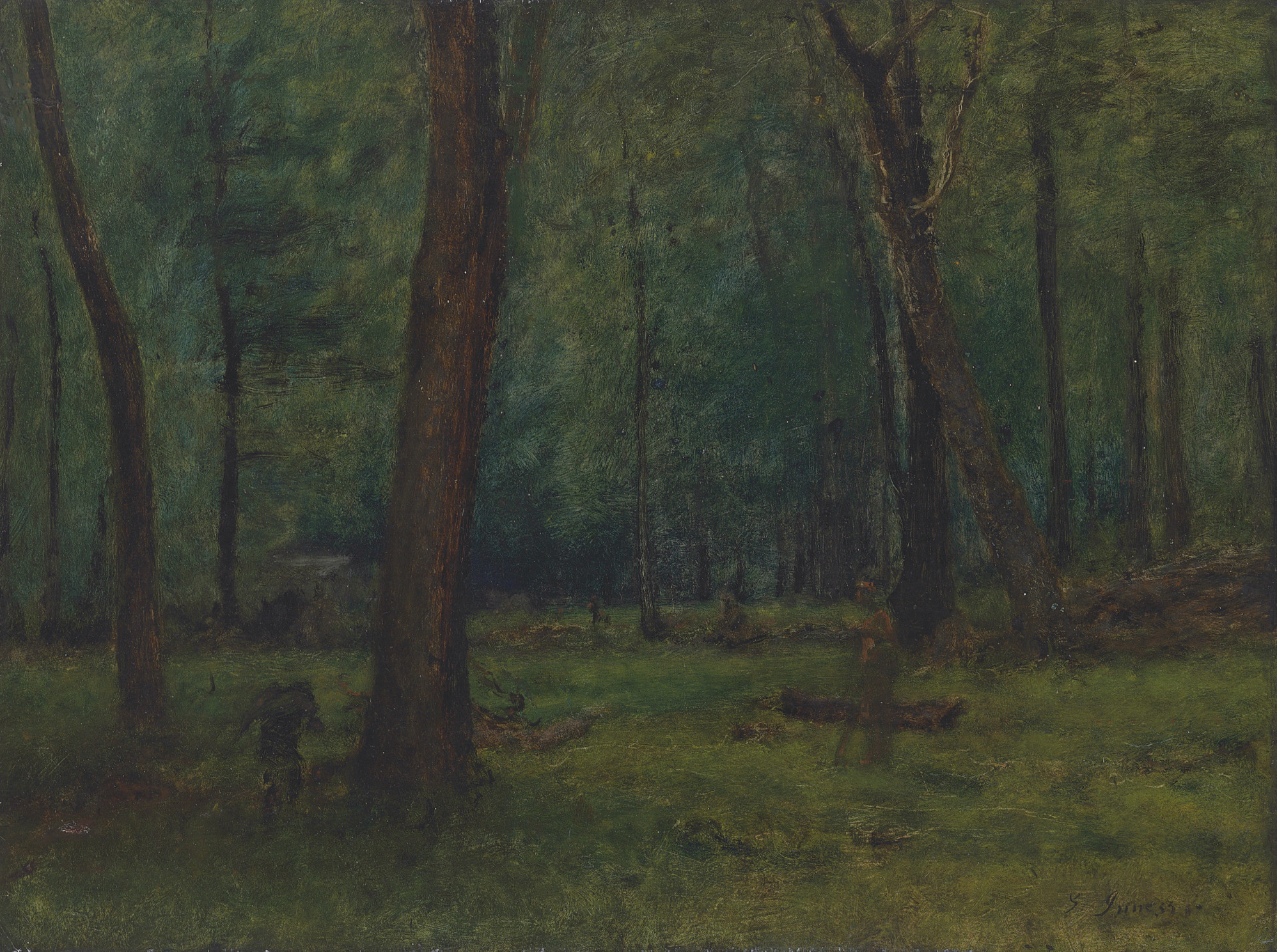 George Inness — Интерьер из дерева, долина Кин