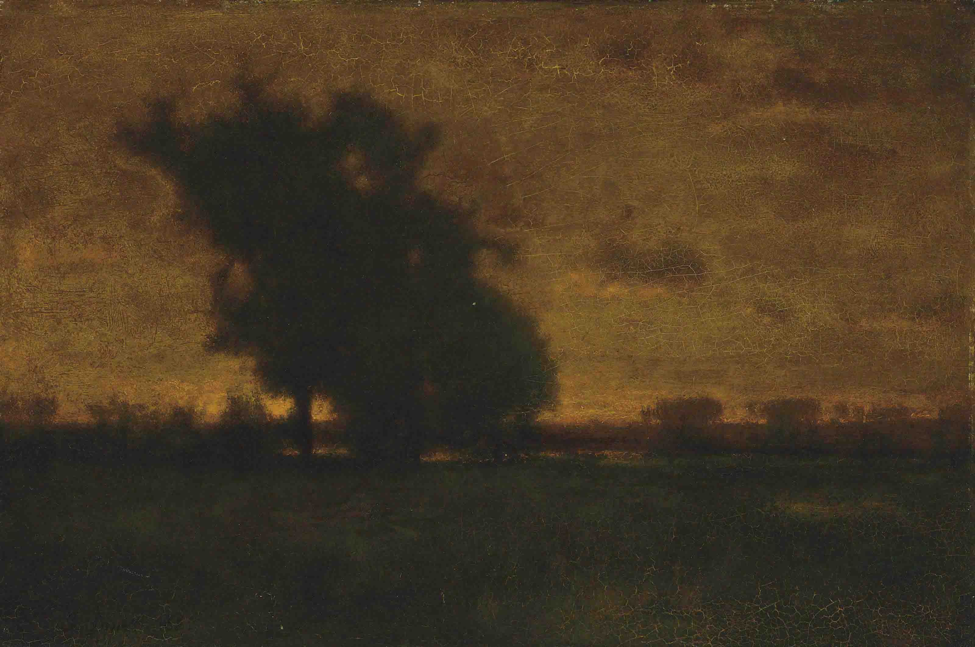 George Inness — Пруд на закате, Милтон