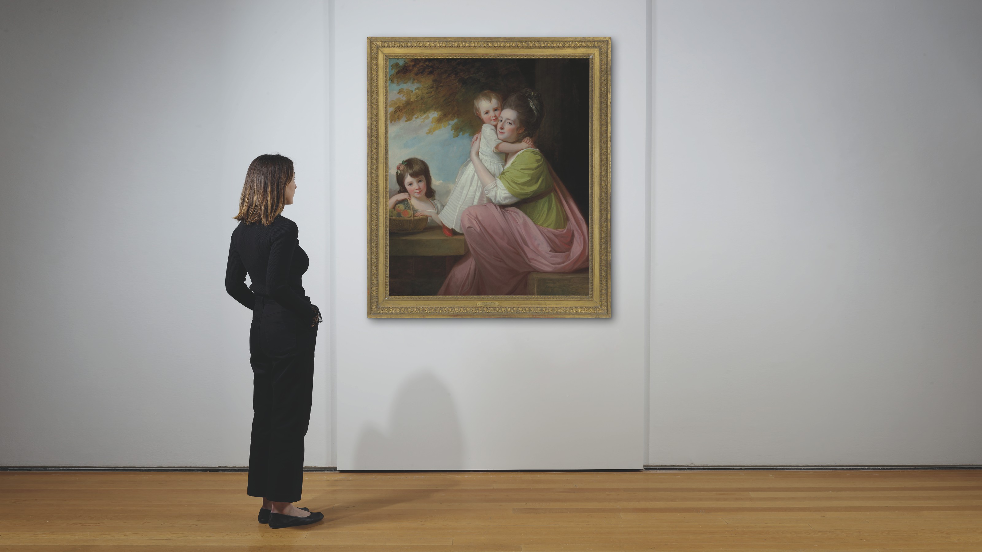 George Romney — Групповой портрет Дороти Стейблз (1753-1832) с дочерьми Харриет (1774-1827) и Марией (1775-1821) на фоне лесистого пейзажа, изображение 4