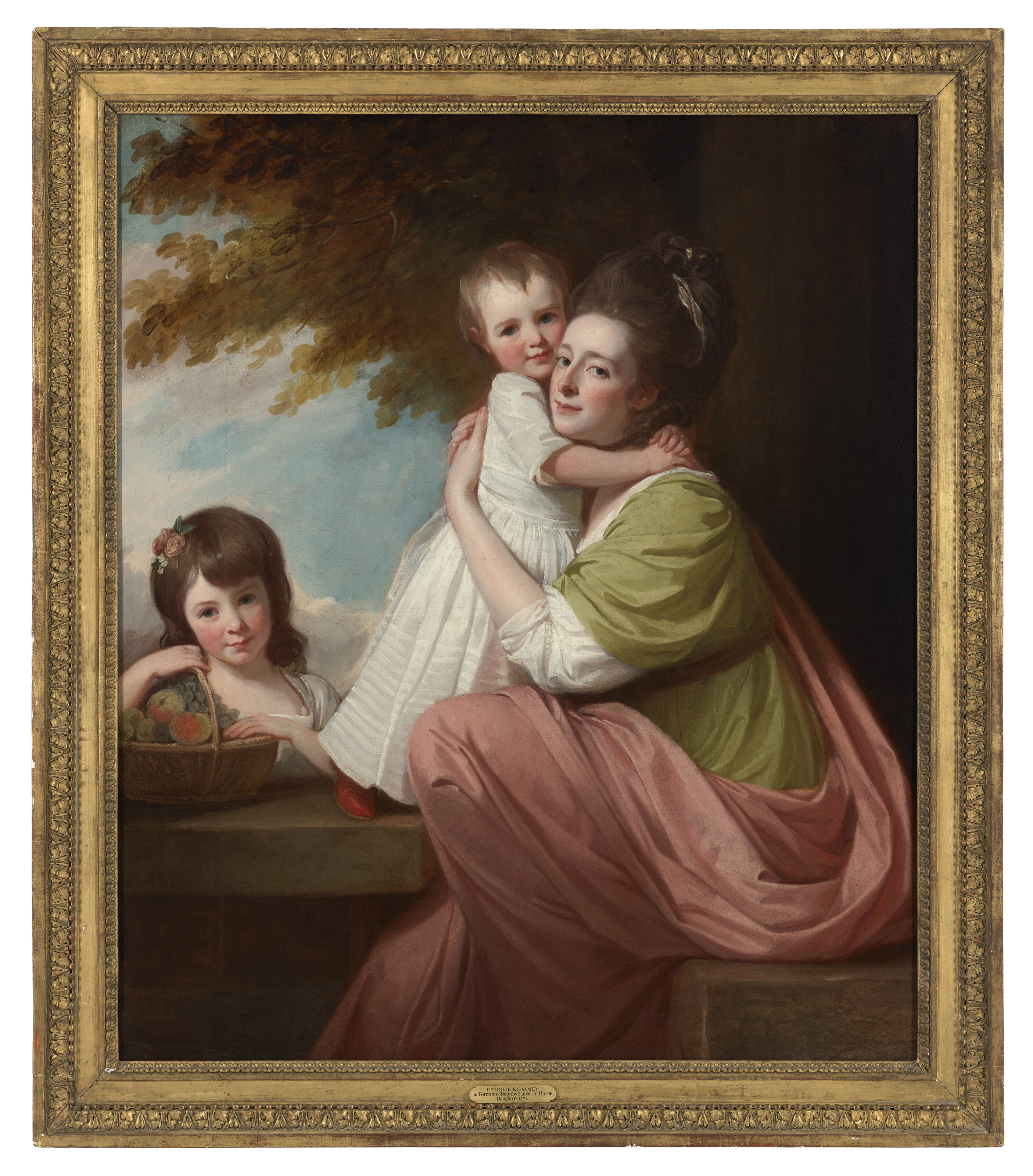 George Romney — Портрет Дороти Стейблз (1753-1832), сидящей со своими двумя дочерьми, Харриет (1774-1827) и Марией (1775-1821), на фоне лесистого пейзажа., изображение 2