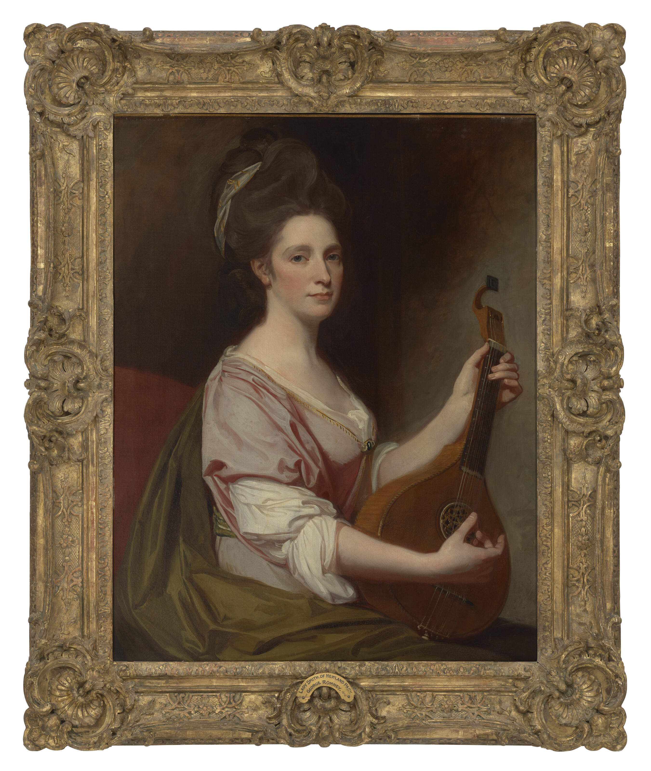 George Romney — Портрет Генриетты, леди Смит, урожденной Додсворт (1736-1795), длиной в три четверти, играющей на лютне, изображение 2
