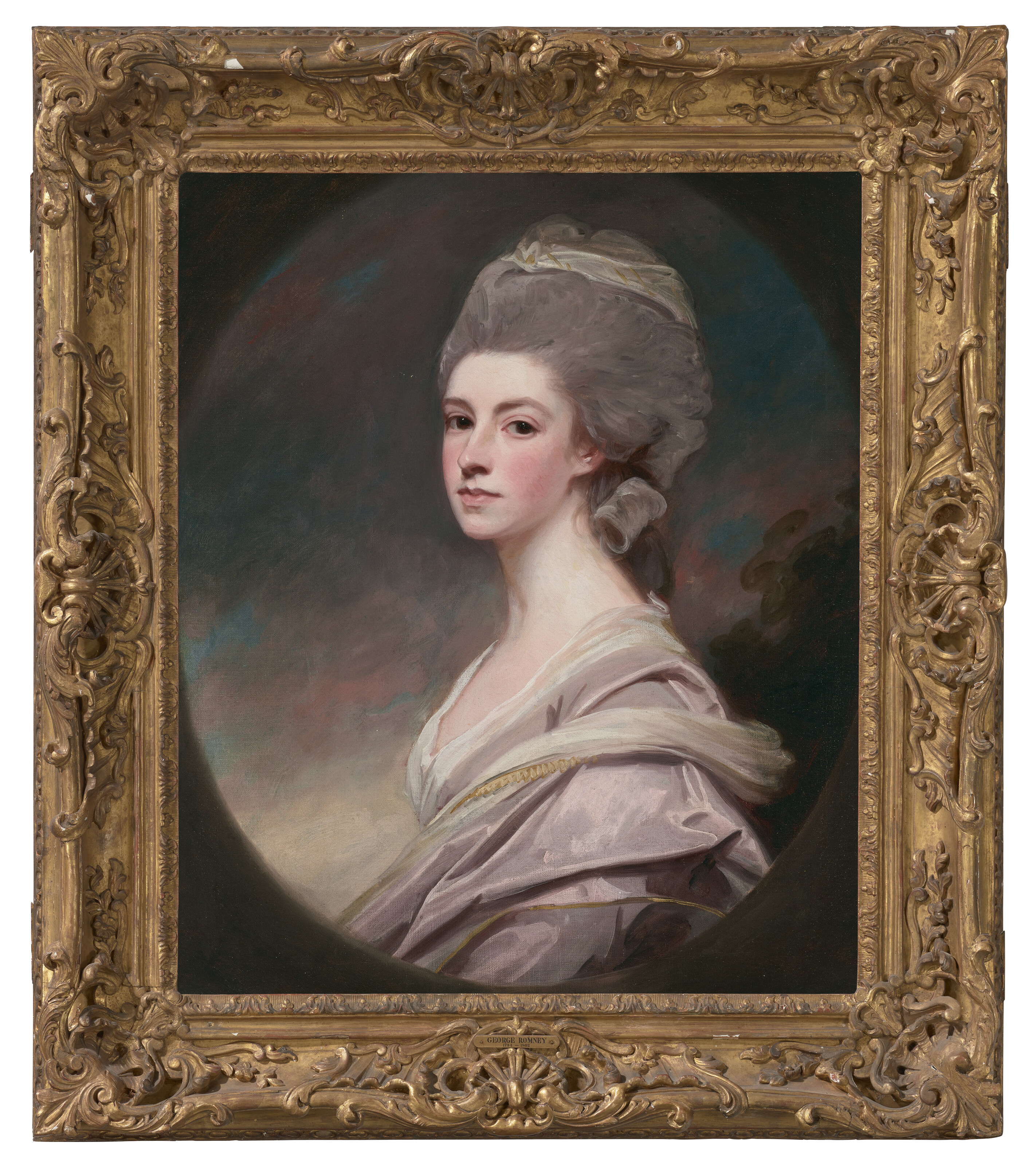 George Romney — Портрет миссис Сюзанны Уотман (1756-1828), урожденной Босанке, в полный рост, в раскрашенном овале, изображение 2