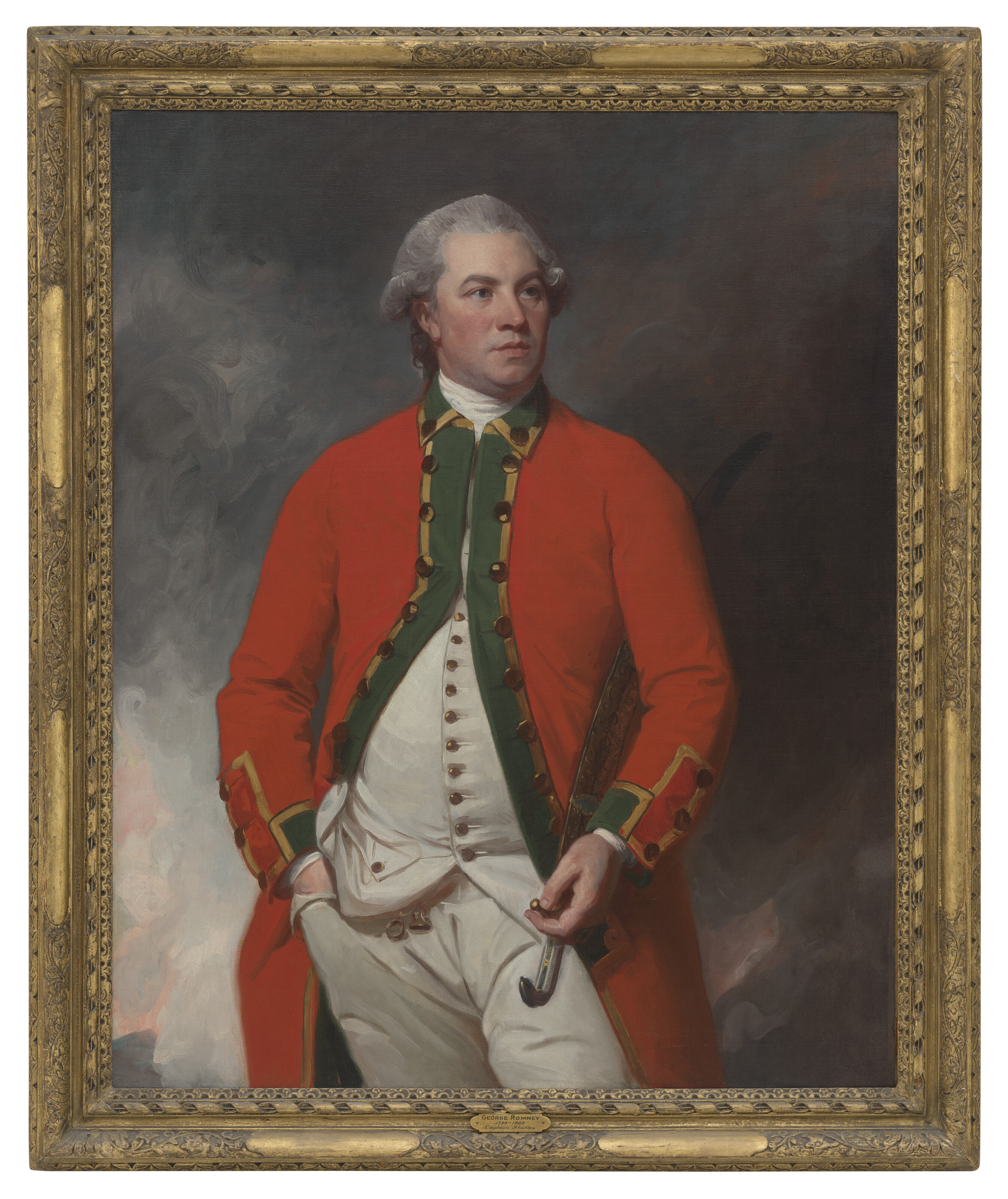 George Romney — Портрет капитана Джона Стейблза (1743-1744 - 1795), в три четверти длины, в форме Ост-Индской компании, с мечом-тальвар в руках., изображение 2