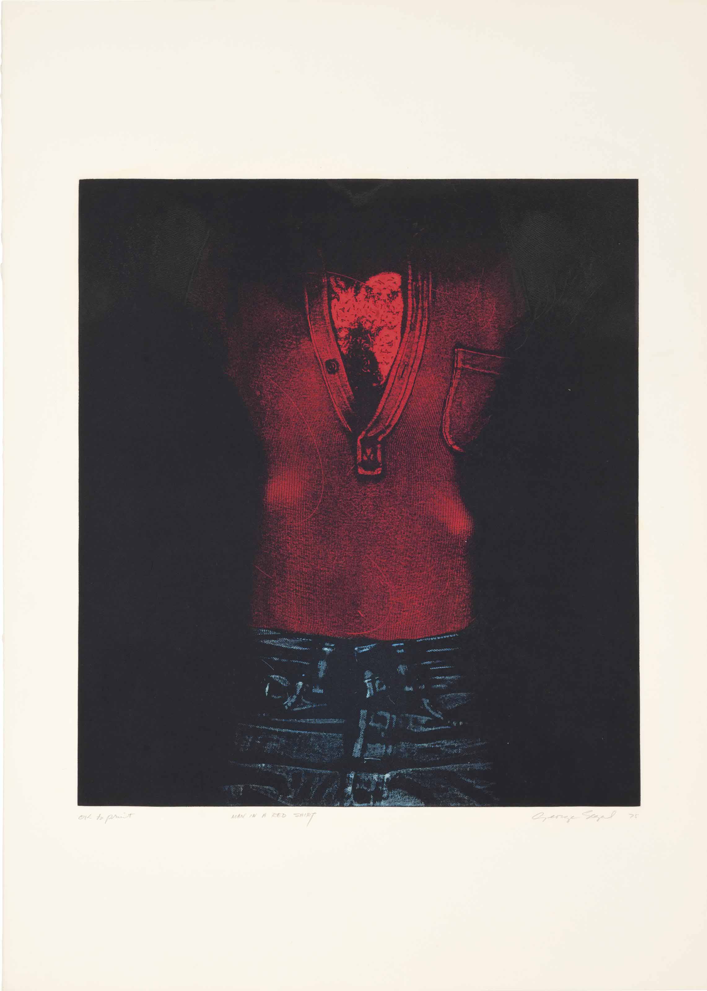 George Segal — Мужчина в красной рубашке, из: Blue Jeans