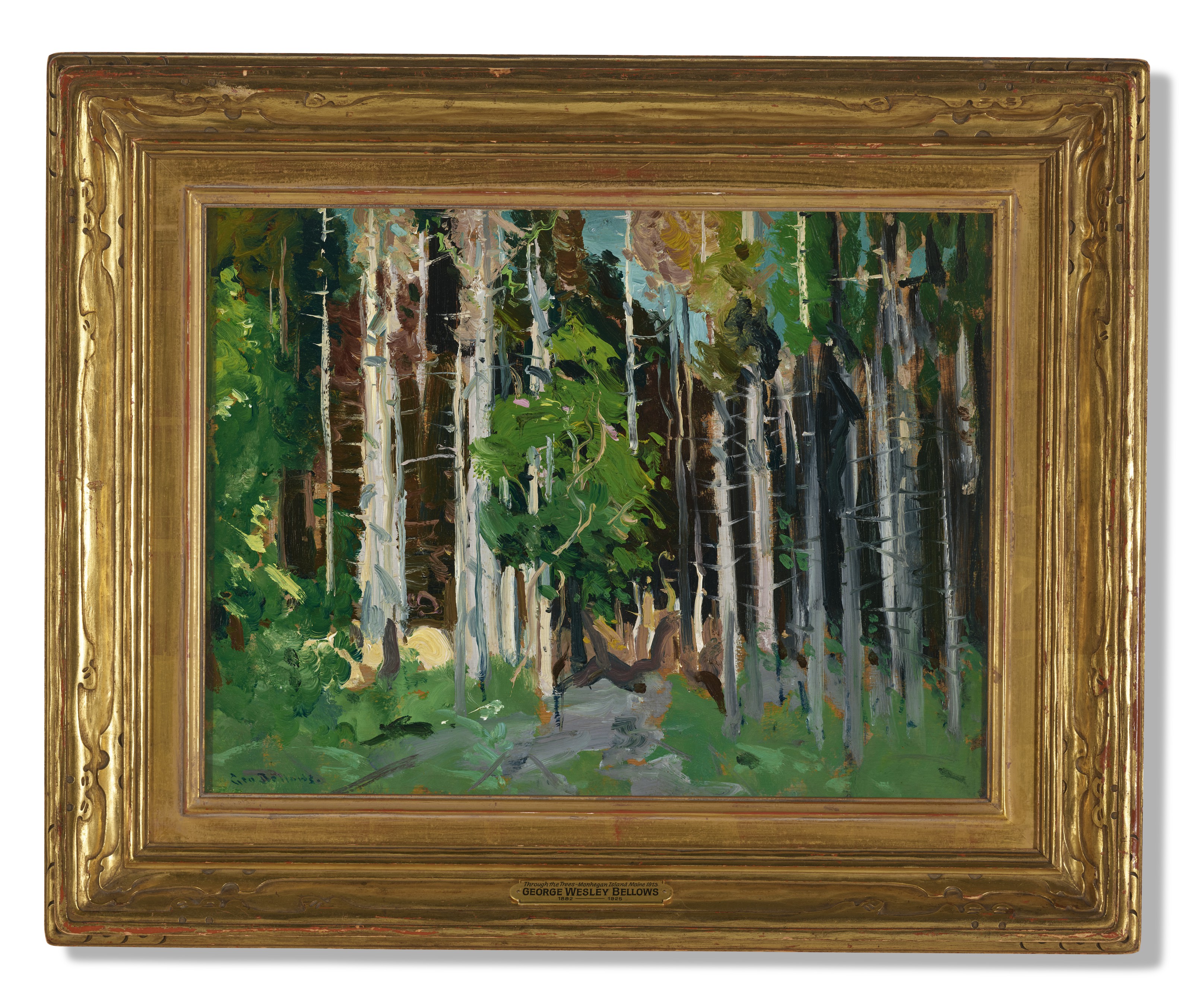 George Wesley Bellows — Сквозь деревья, остров Монеган, штат Мэн, изображение 2