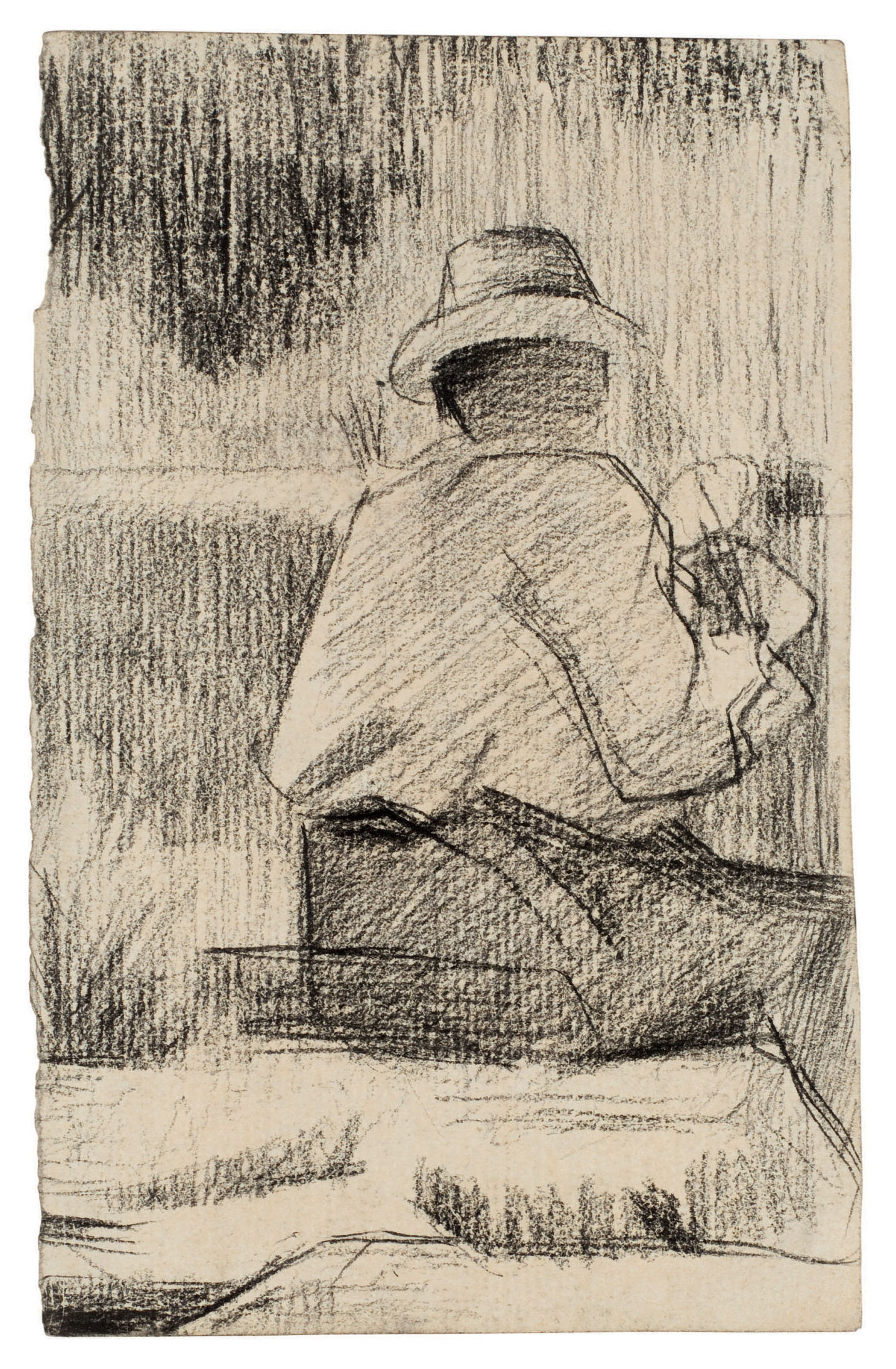 Georges Seurat — Взгляд на палитру ( спереди ); Бюст человека ( сзади )