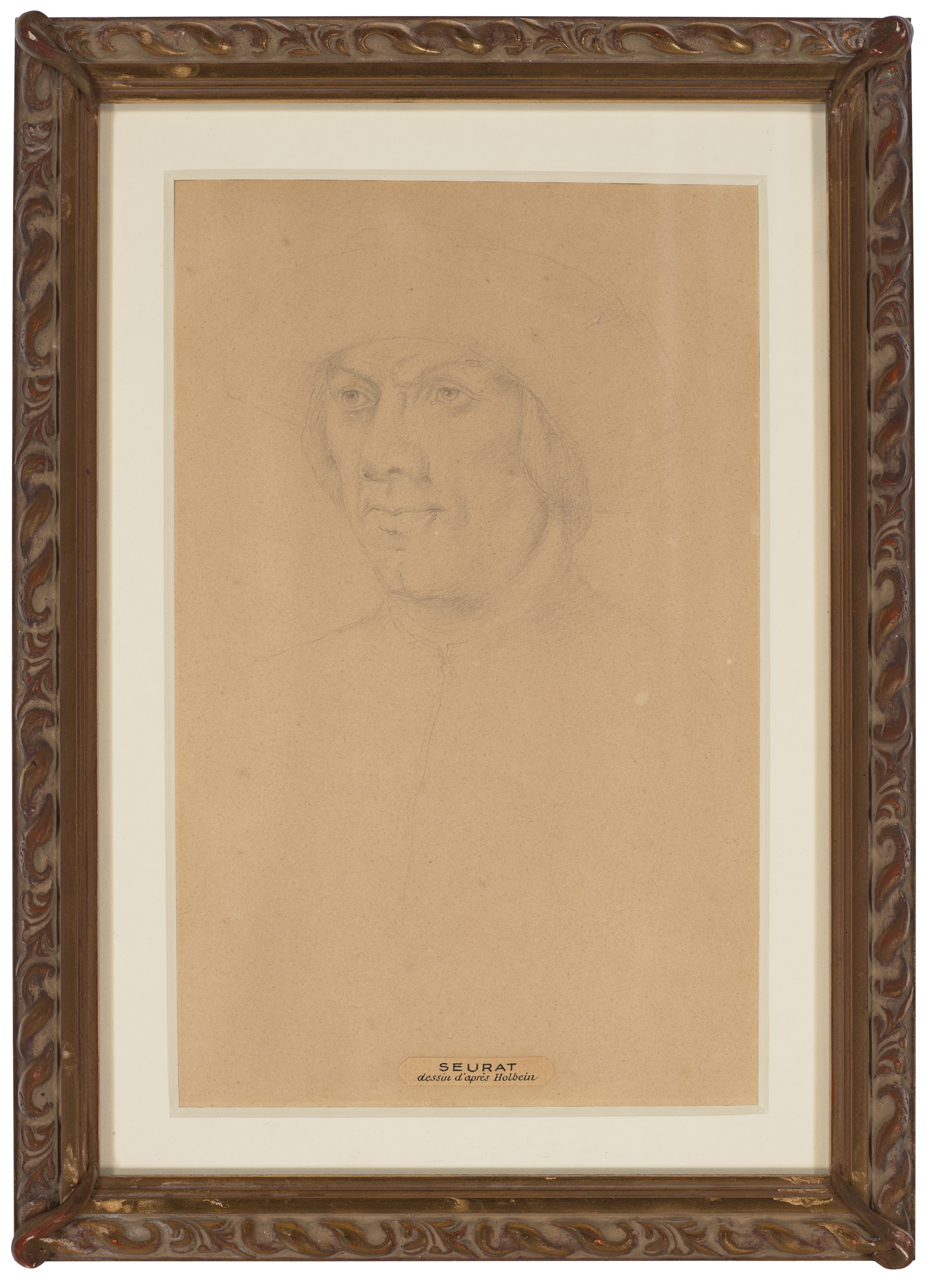 Georges Seurat — Портрет человека, д'Апре Гольбейн