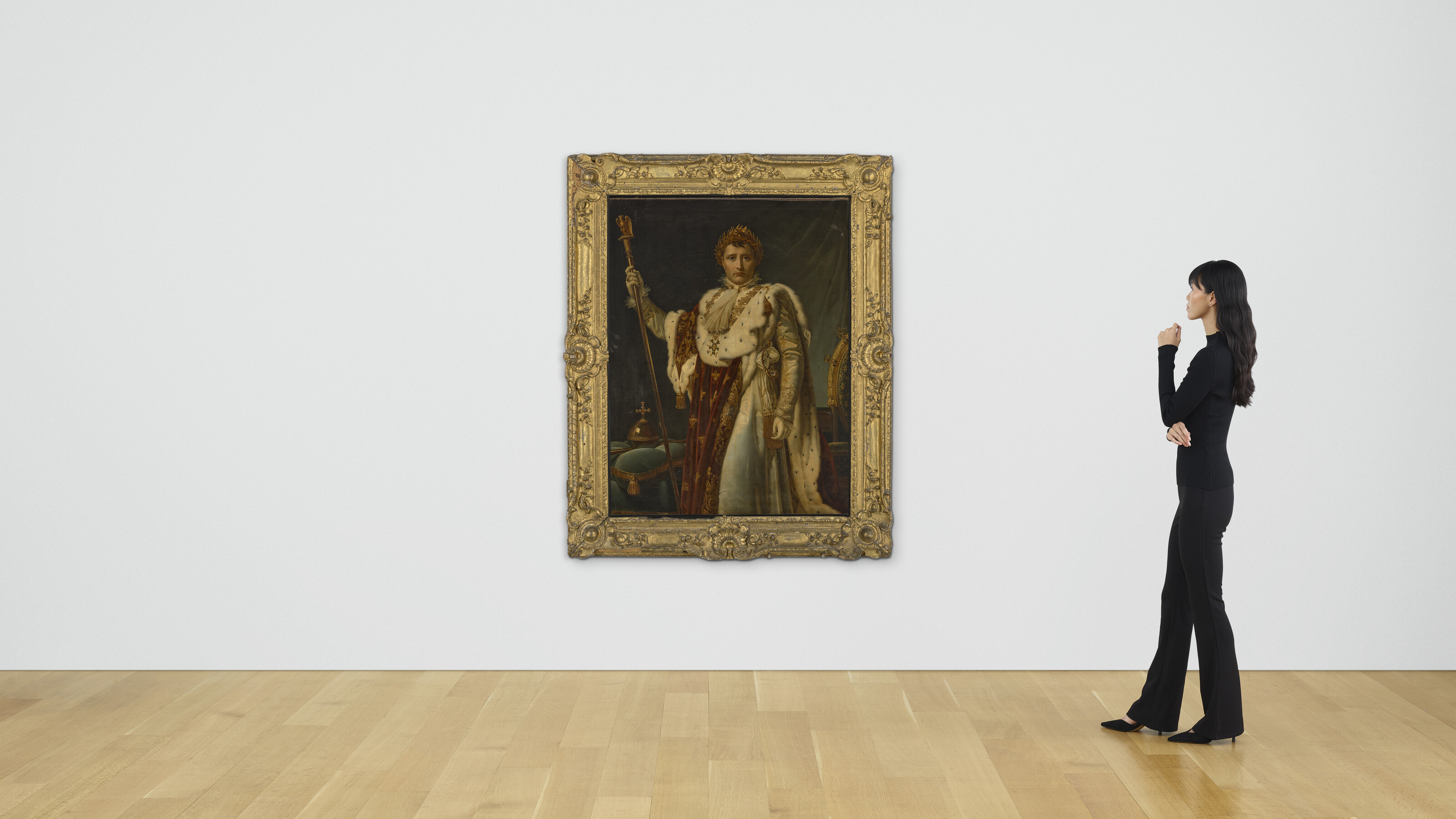 Gérard — Портрет Наполеона Бонапарта (1769-1821), императора Франции, в три четверти роста, в коронационном облачении, изображение 4