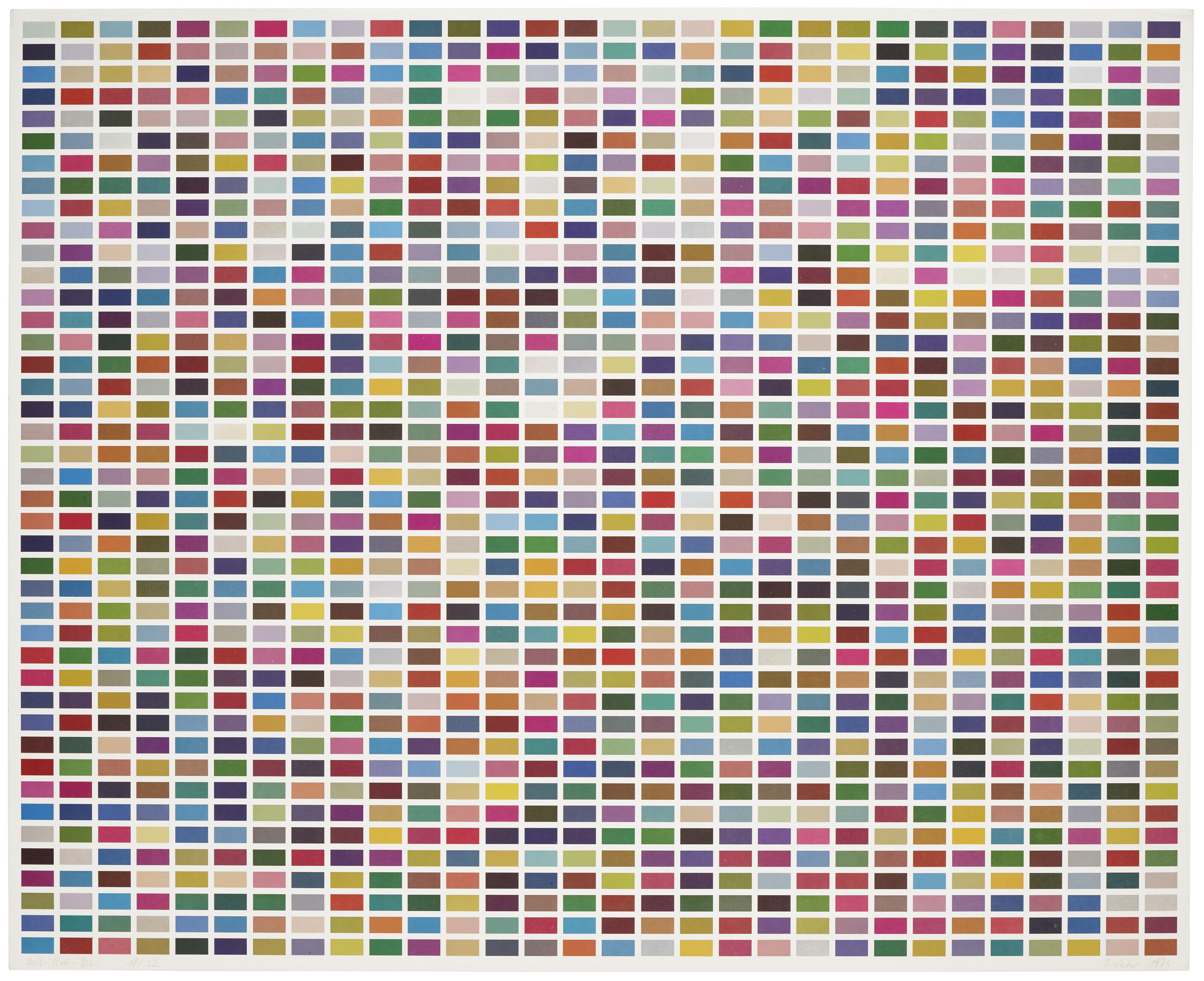 Gerhard Richter — Фермфельдер: 6 Анорднунген из 1260 Фарбен, изображение 2