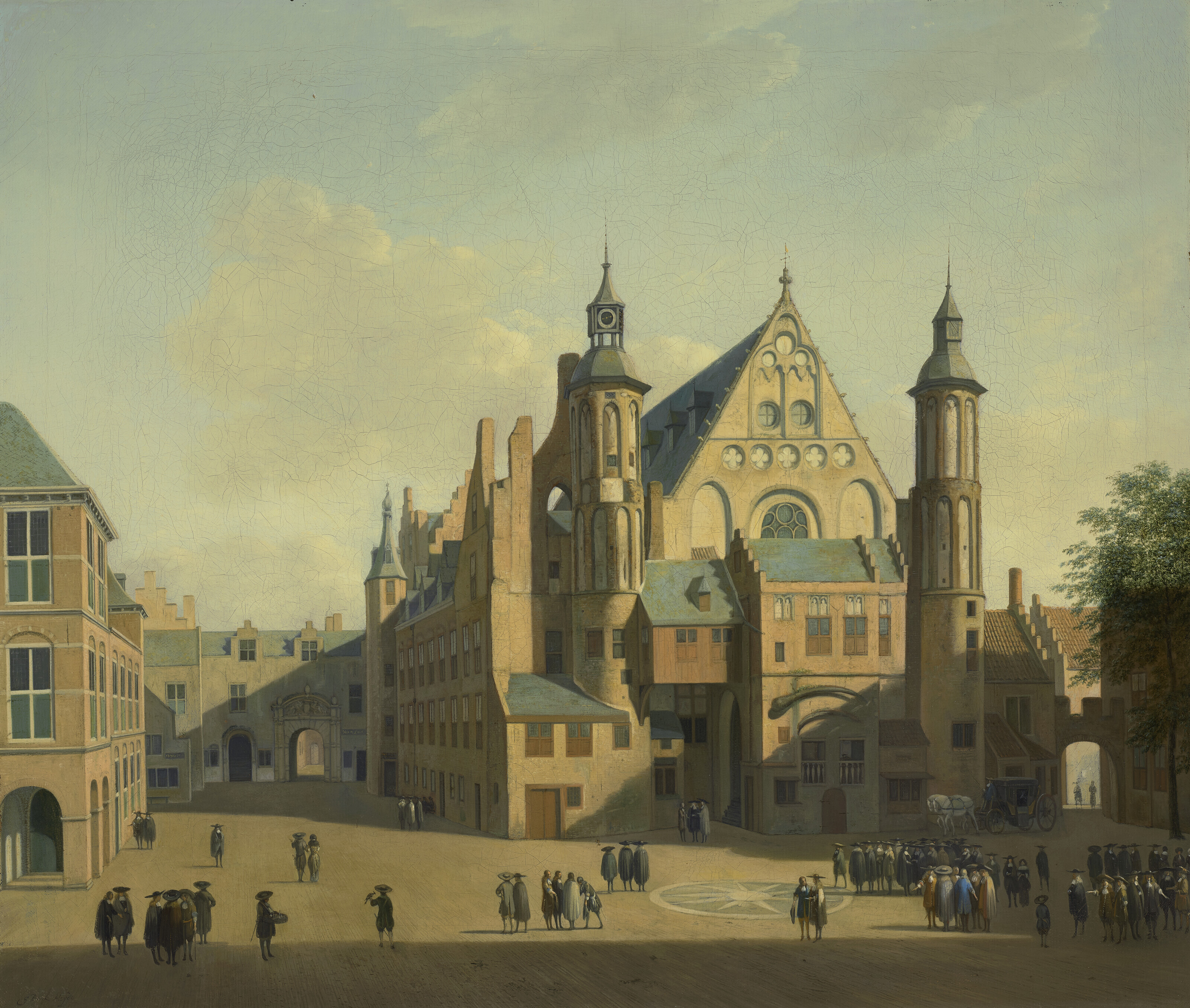 Gerrit Adriaensz Berckheyde — Внутренний двор Бинненхофа с Риддерзалем, Гаага