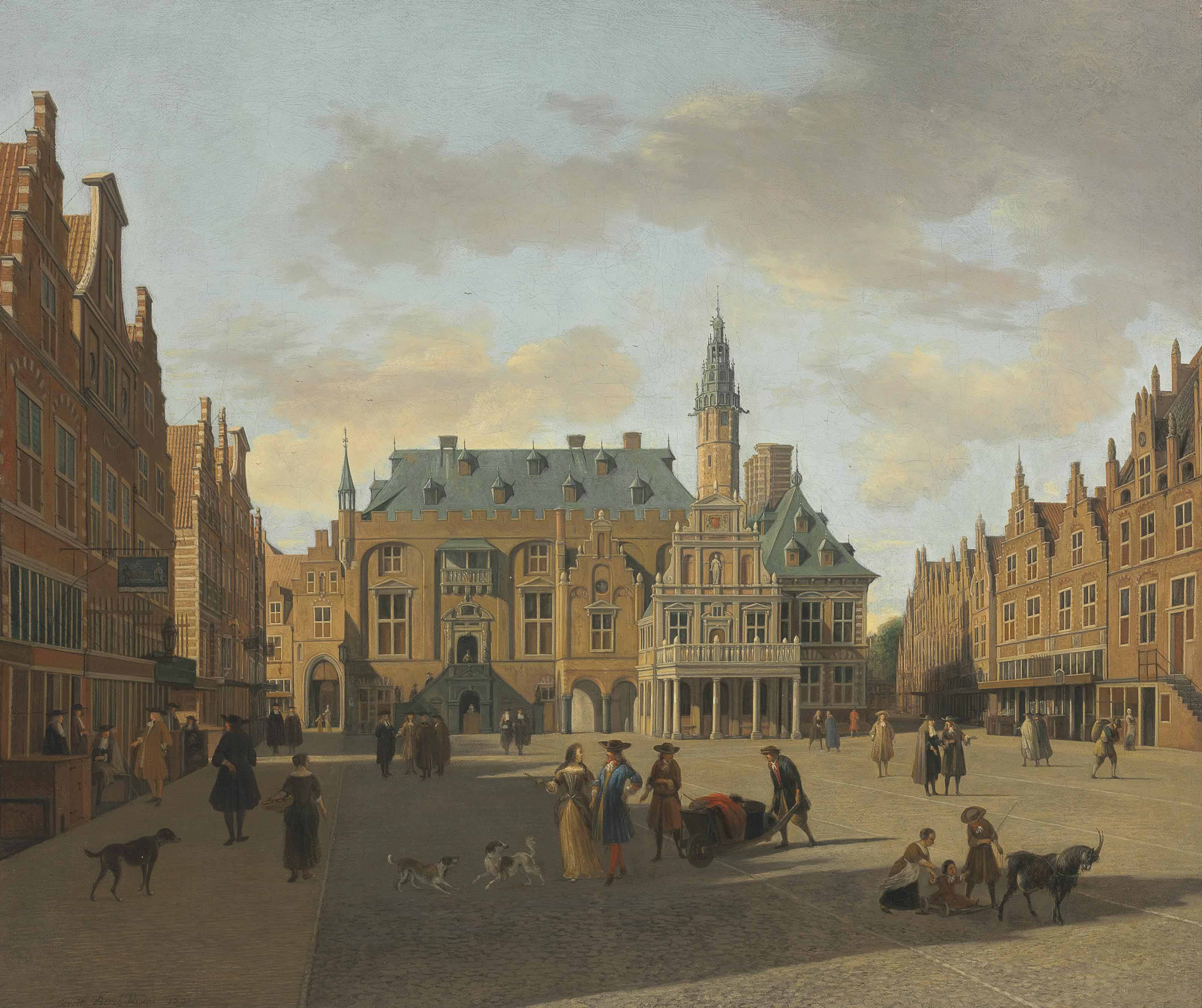 Gerrit Adriaensz Berckheyde — Гроте-Маркт и ратуша в Харлеме, вид с востока