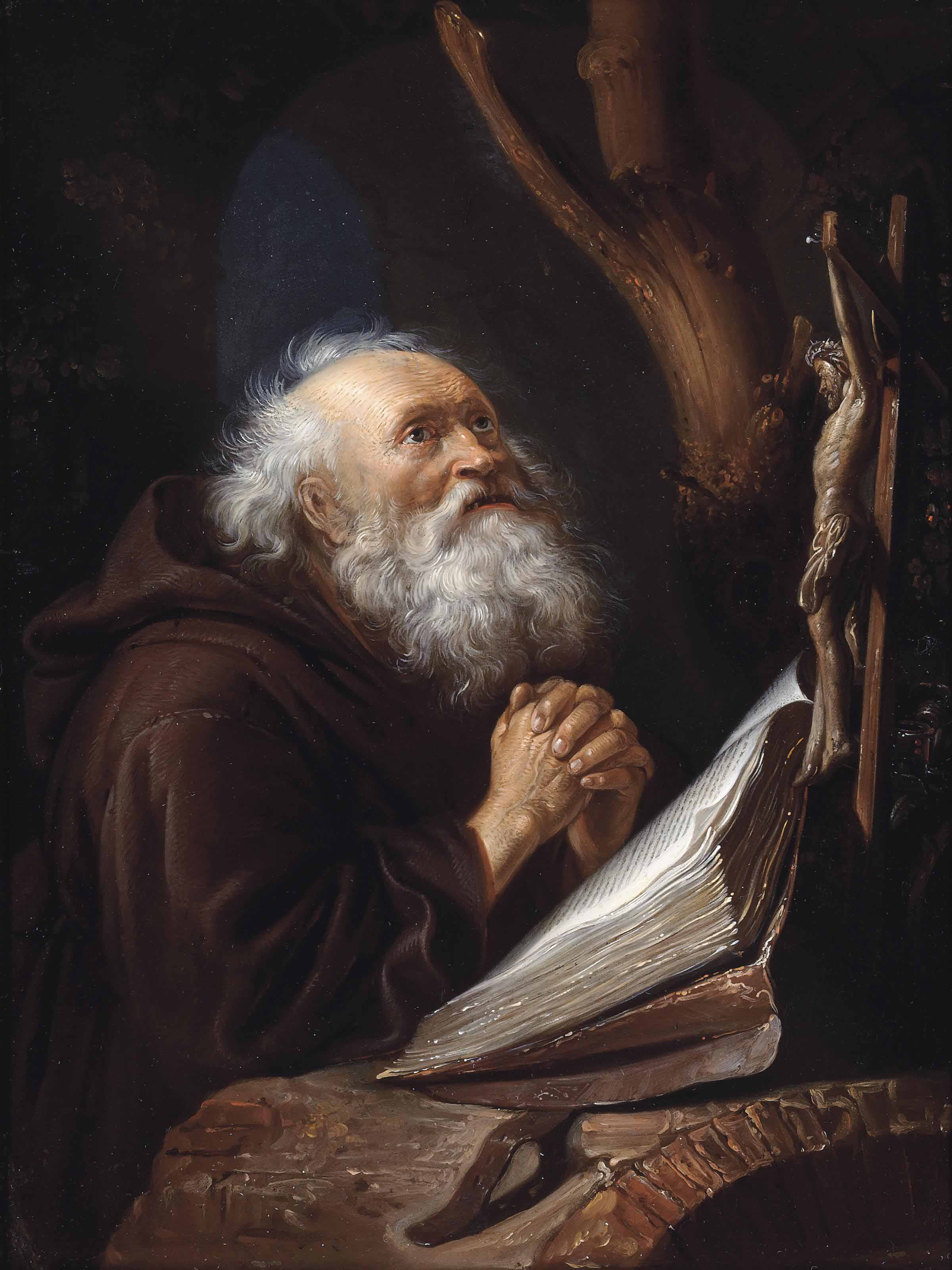 Gerrit Dou — Святой Иероним в молитве