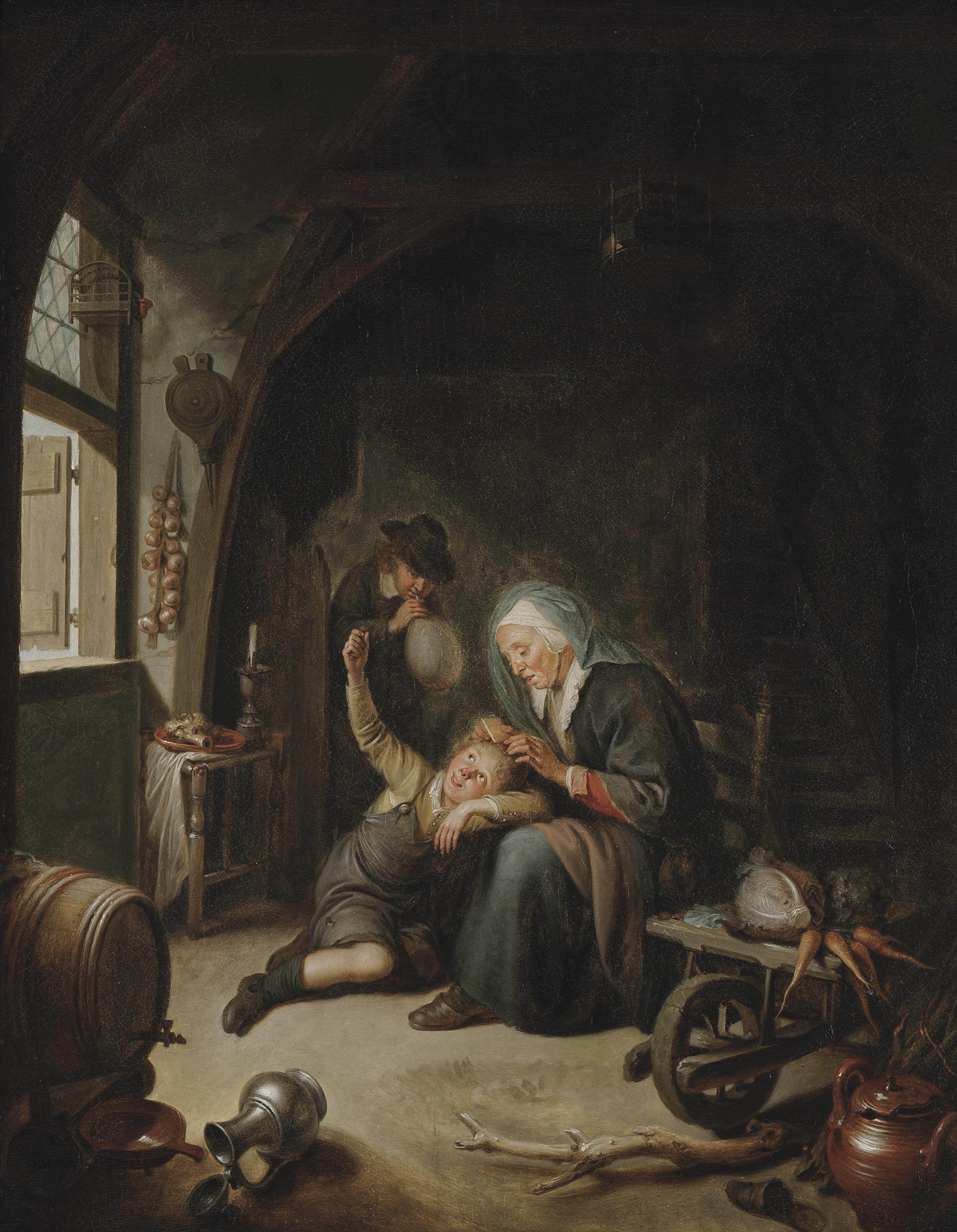 Gerrit Dou — Женщина, обманывающая ребенка