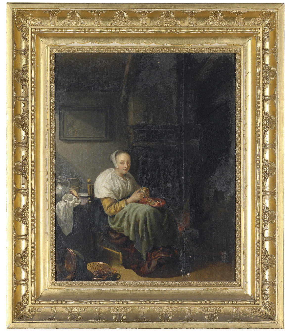 Gerrit Dou — Женщина чистит картошку