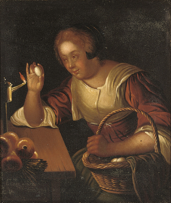 Gerrit Dou — Кухарка с корзиной яиц