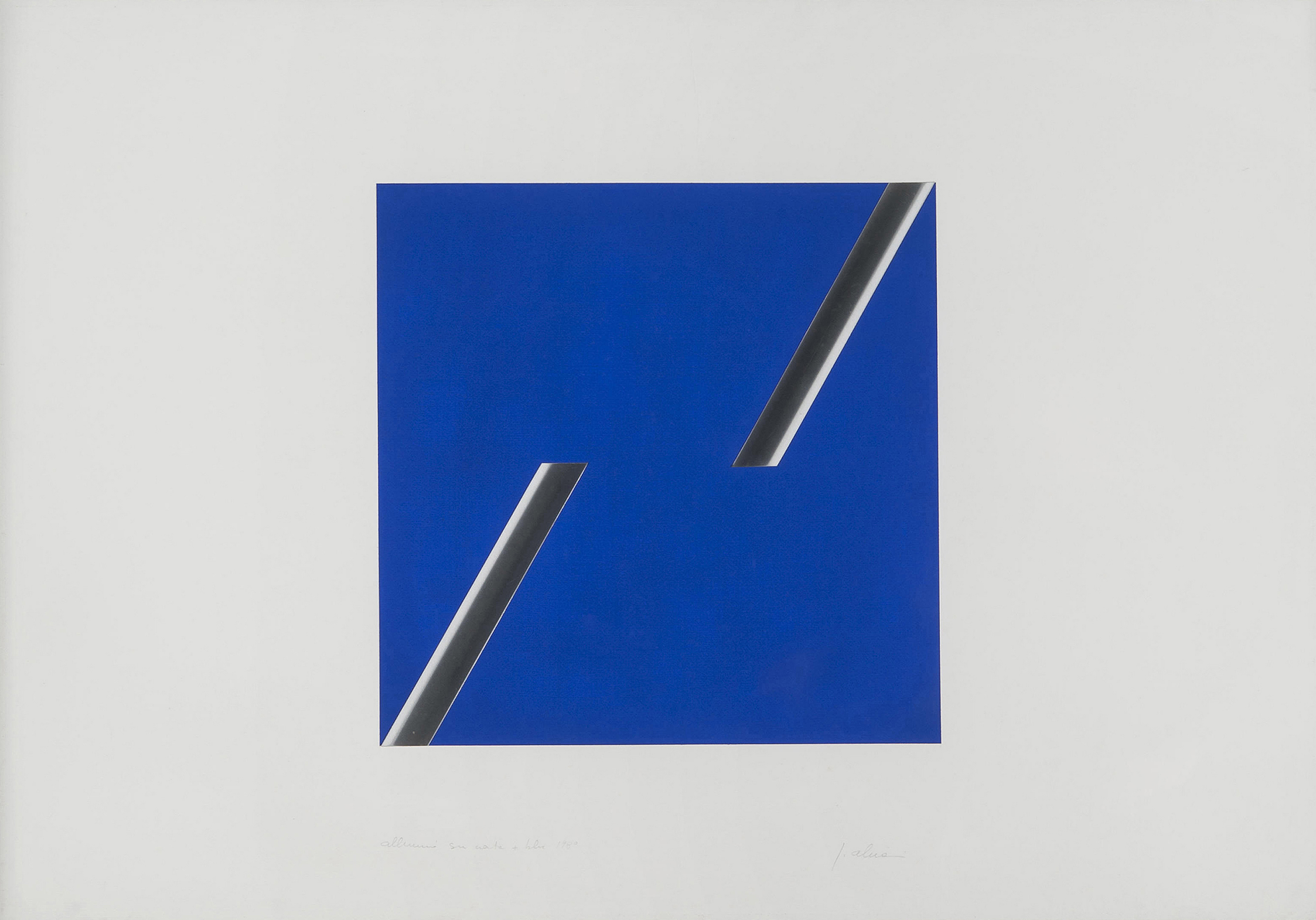 Getulio Alviani — Alluminio su Carta + Blu (Алюминий на бумаге + синий)