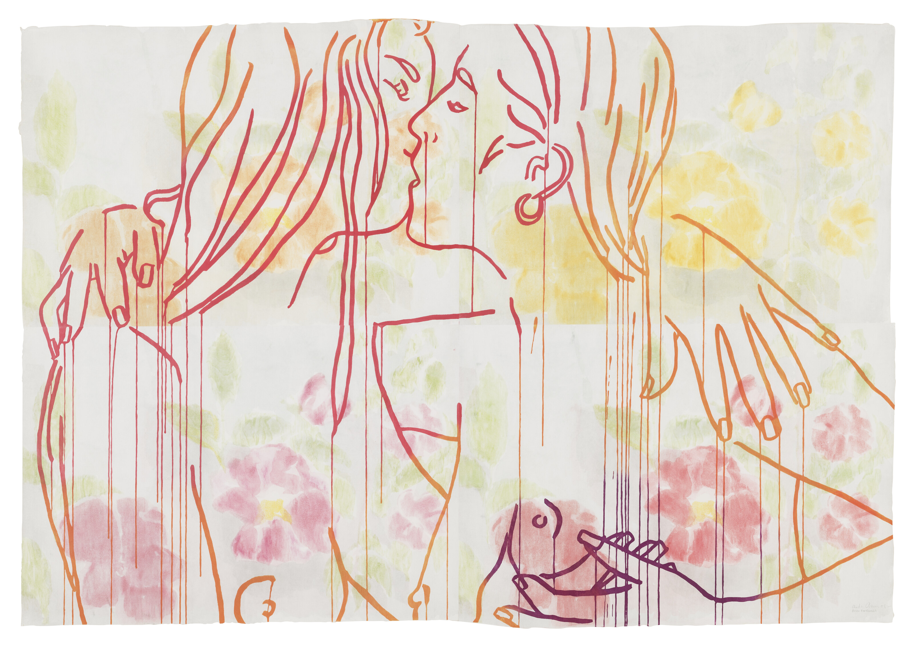 Ghada Amer — Розовые сердечки