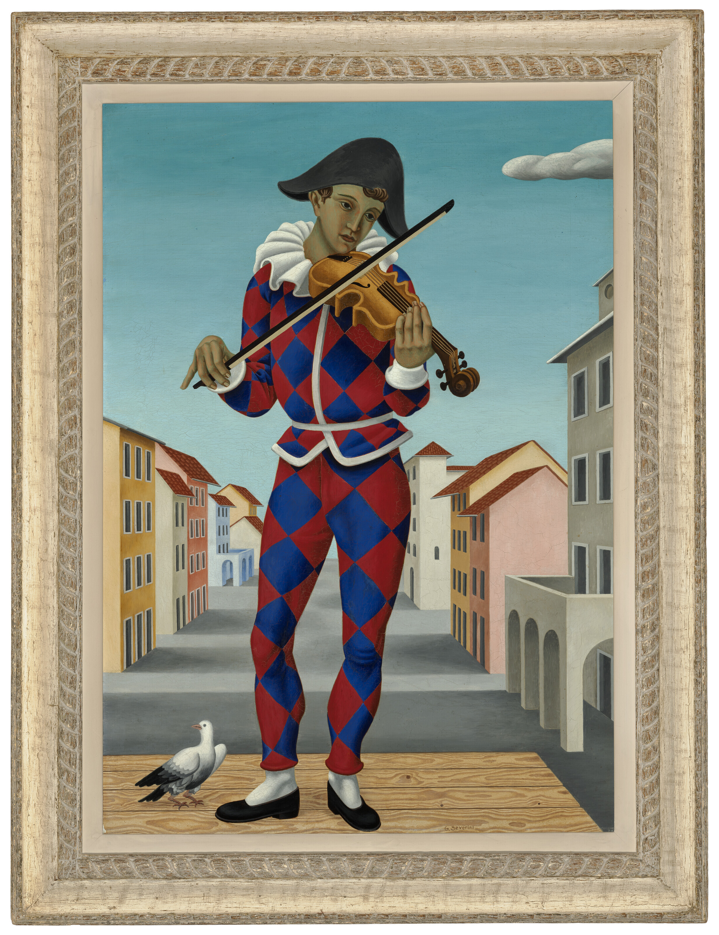 Gino Severini — Арлекин, играющий на виолончели, изображение 2