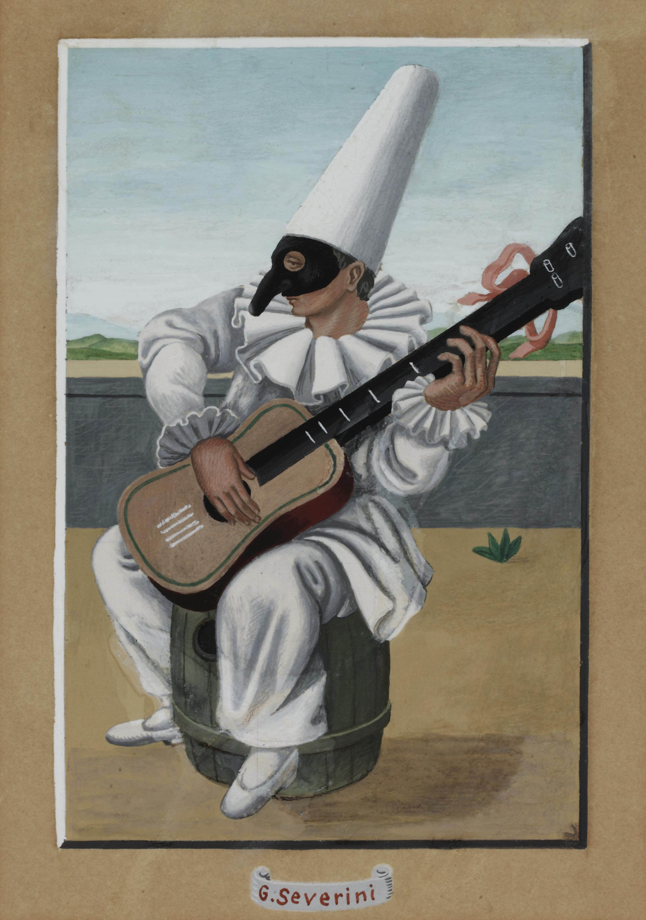 Gino Severini — Пьеро с гитарой