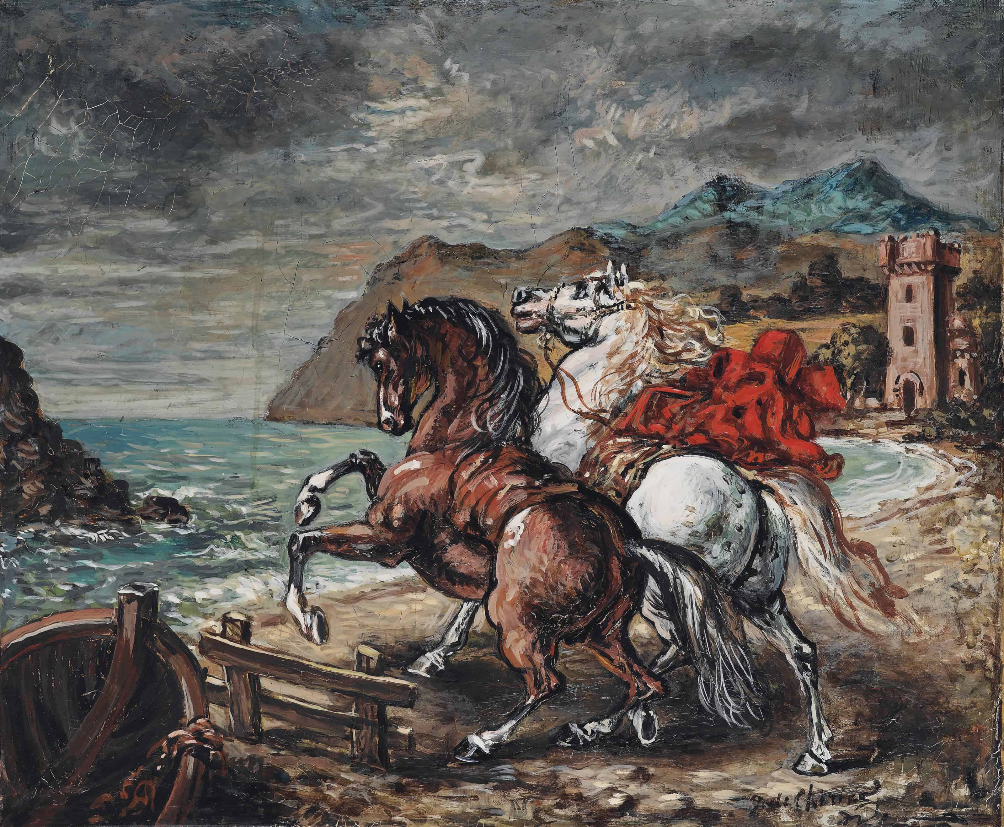 Giorgio de Chirico — Кавалли импеннати прессо ун гольфо