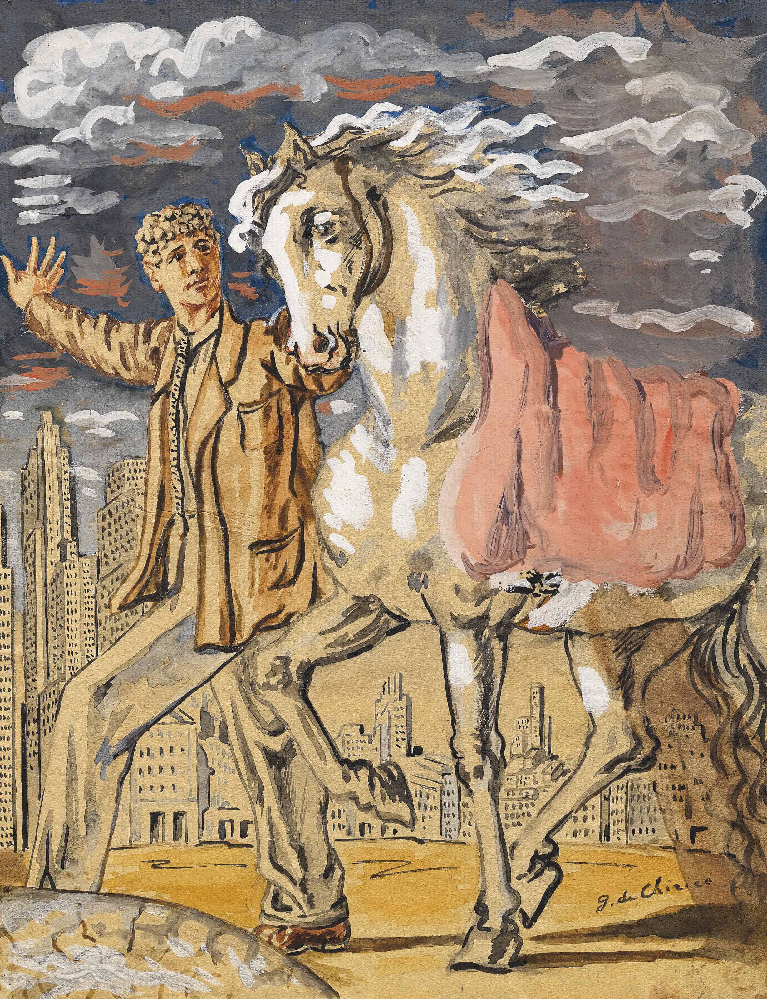 Giorgio de Chirico — Partenza in vacanza (Диоскура на Манхэттене)