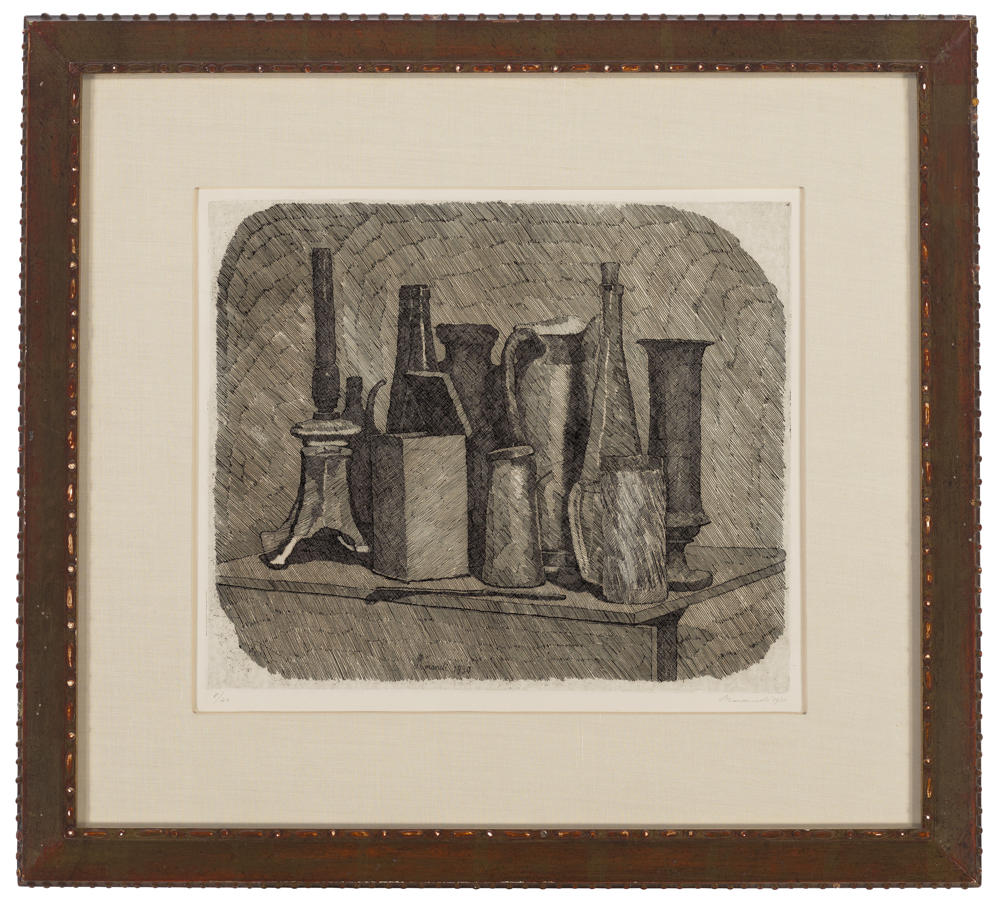 Giorgio Morandi — Величественная природа морта с лампадой и бензином, изображение 2
