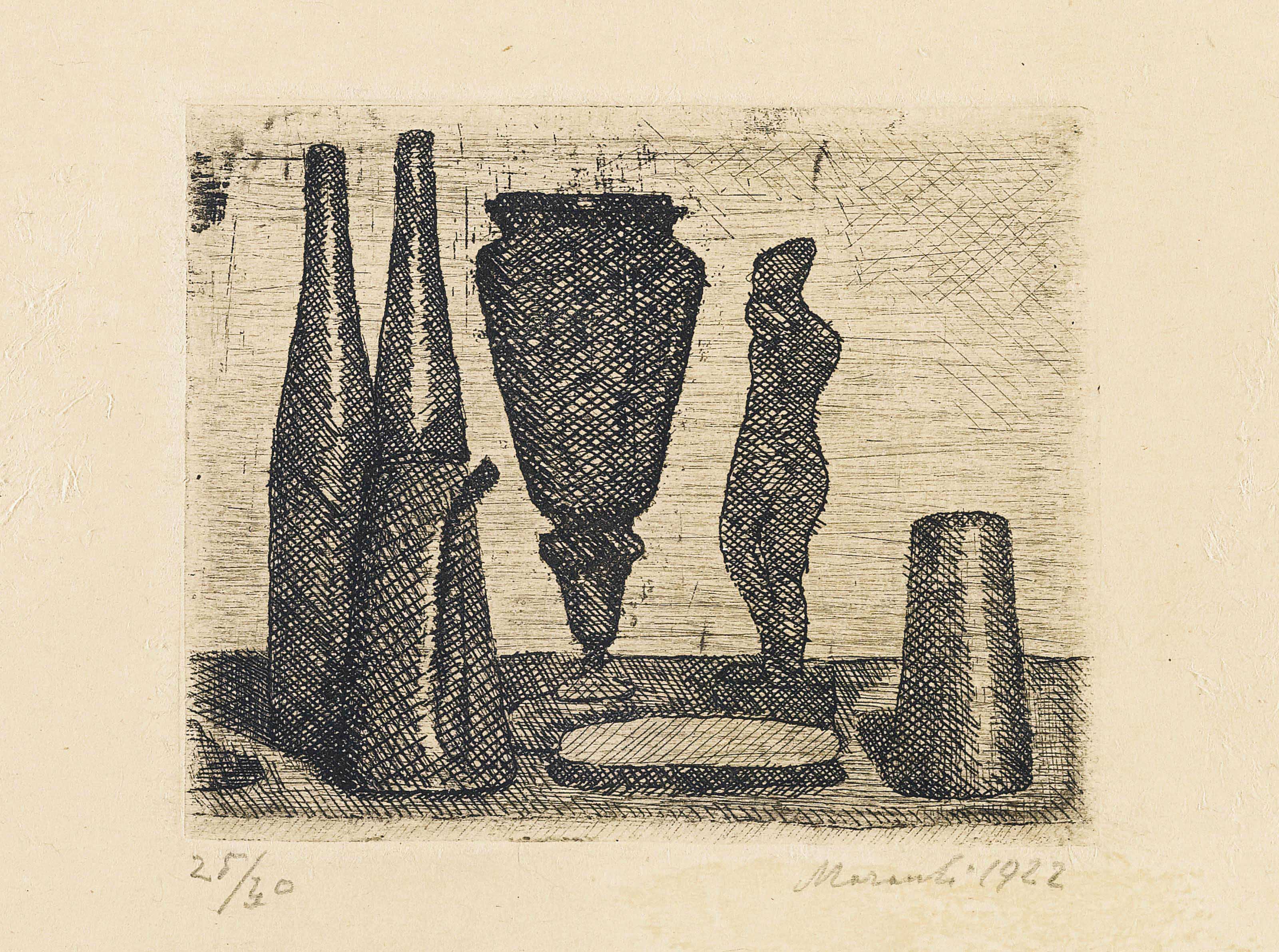 Giorgio Morandi — Мертвая природа в окружении статуй