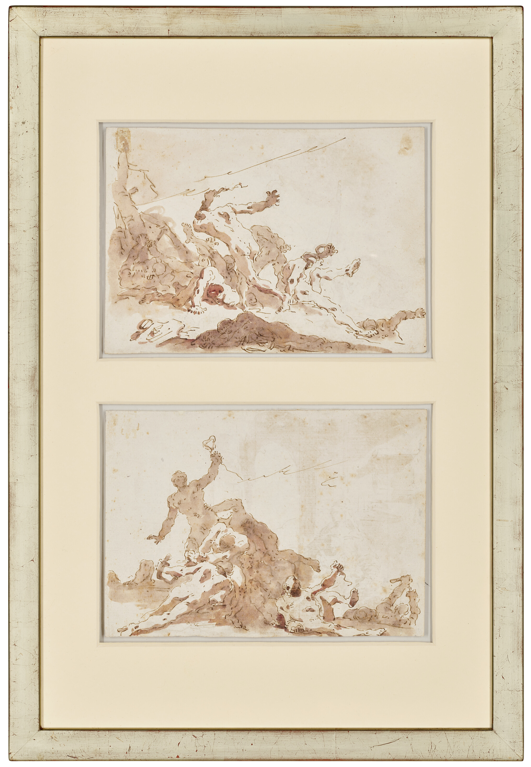 Giovanni Battista Tiepolo — Этюды к фигурам в "Моисее и бронзовом змее" (справа); "Смерть Софонисбы" (оборотная сторона); и этюды к фигурам в "Моисее и бронзовом змее" (справа); "Святом семействе" (оборотная сторона), изображение 6