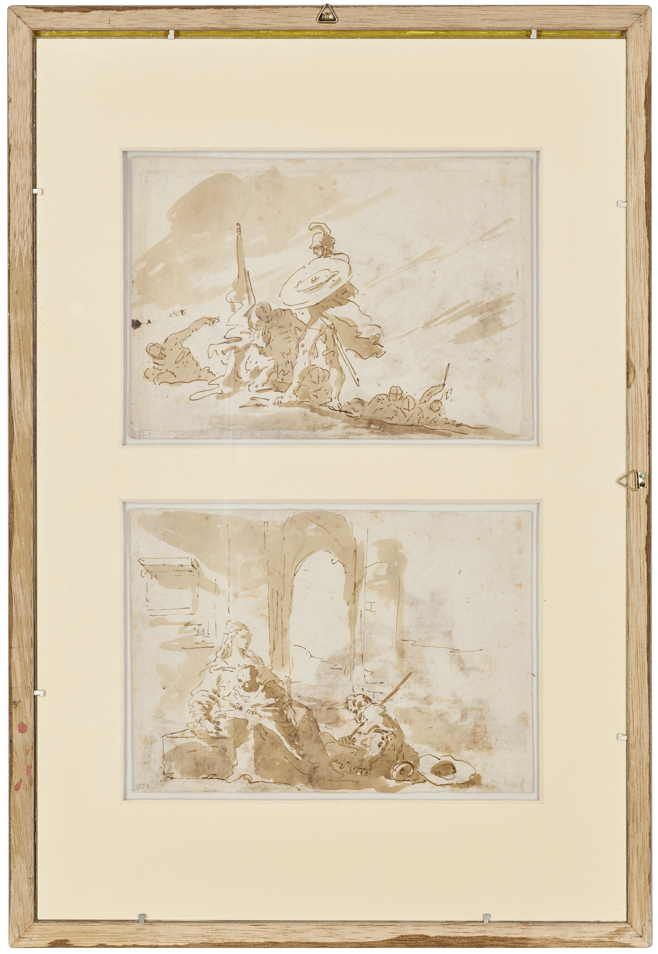 Giovanni Battista Tiepolo — Этюды к фигурам в "Моисее и бронзовом змее" (справа); "Смерть Софонисбы" (оборотная сторона); и этюды к фигурам в "Моисее и бронзовом змее" (справа); "Святом семействе" (оборотная сторона), изображение 7