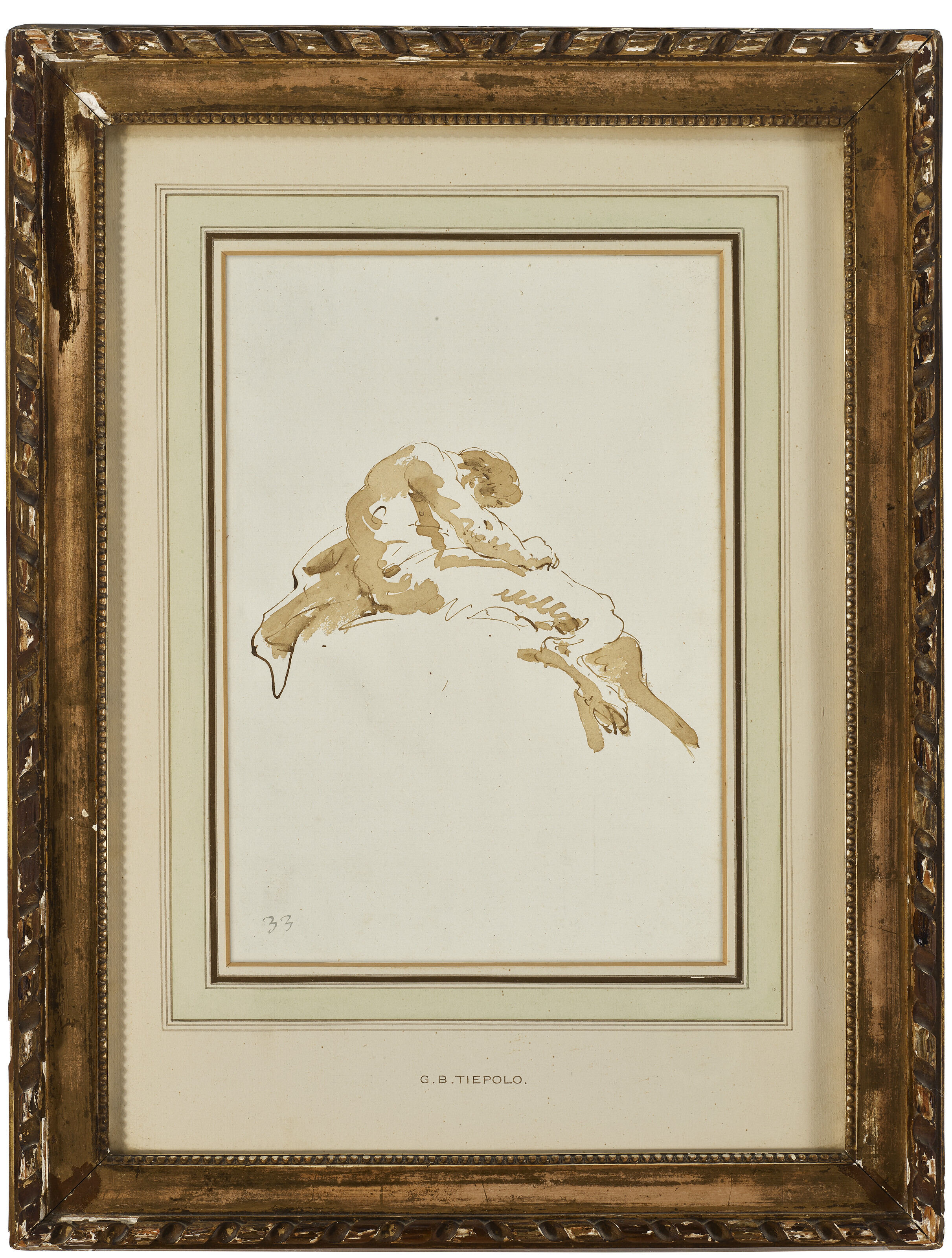 Giovanni Battista Tiepolo — Сатир, сидящий на облаке, виден снизу, изображение 2