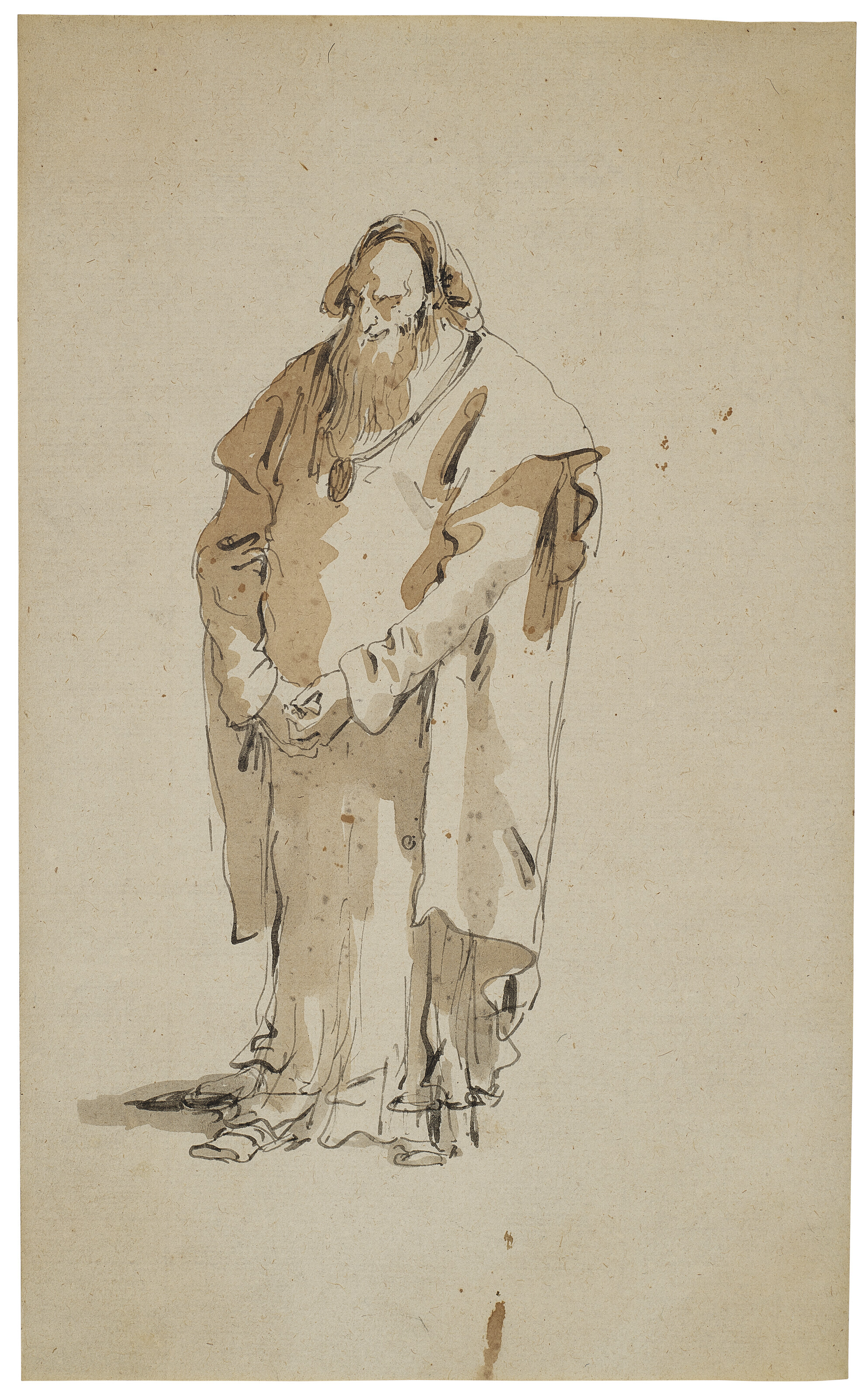 Giovanni Battista Tiepolo — Бородатый азиат, смотрящий налево