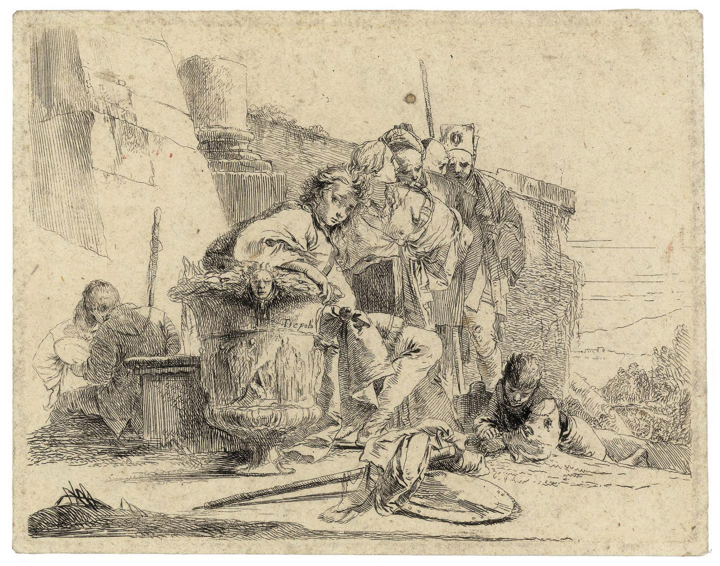 Giovanni Battista Tiepolo — Восемь тарелок от: Vari Capricci (de Vesme 3-5, 7-11; Rizzi 29-31, 33-37)