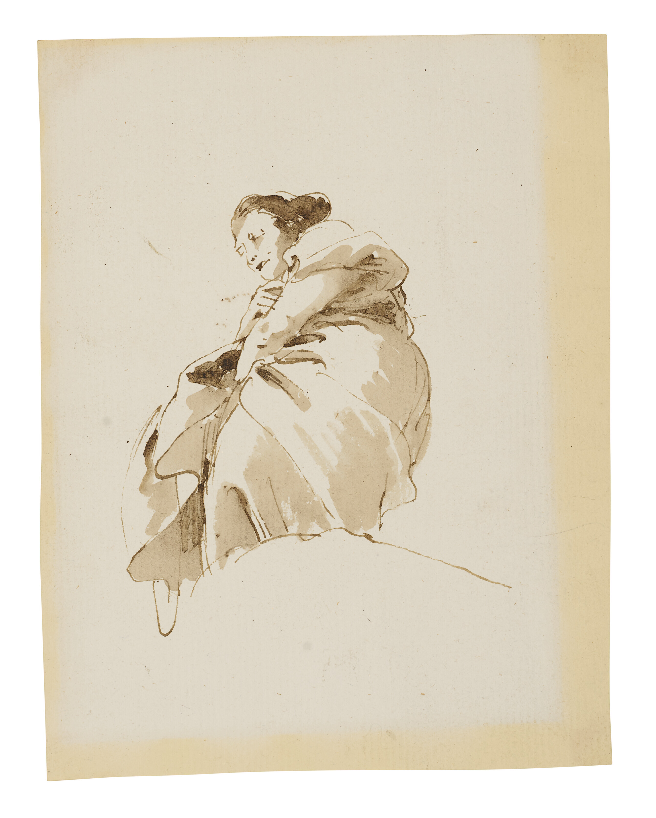 Giovanni Battista Tiepolo — Стоящая женщина, видимая снизу