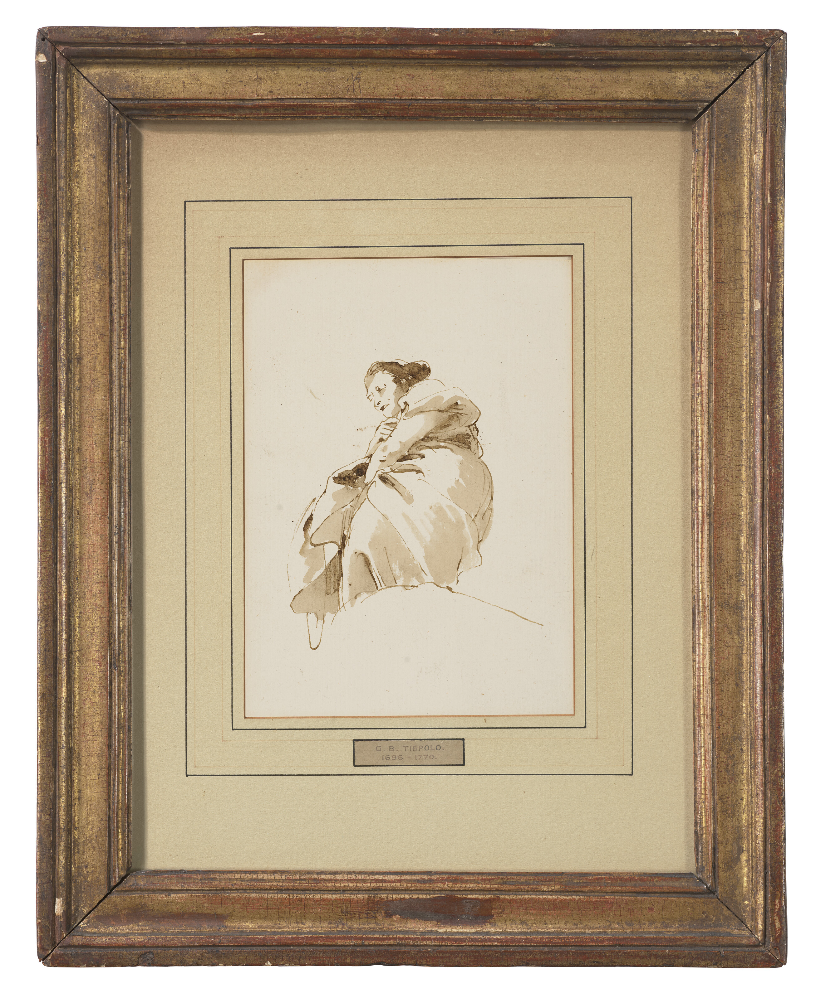 Giovanni Battista Tiepolo — Стоящая женщина, видимая снизу, изображение 2