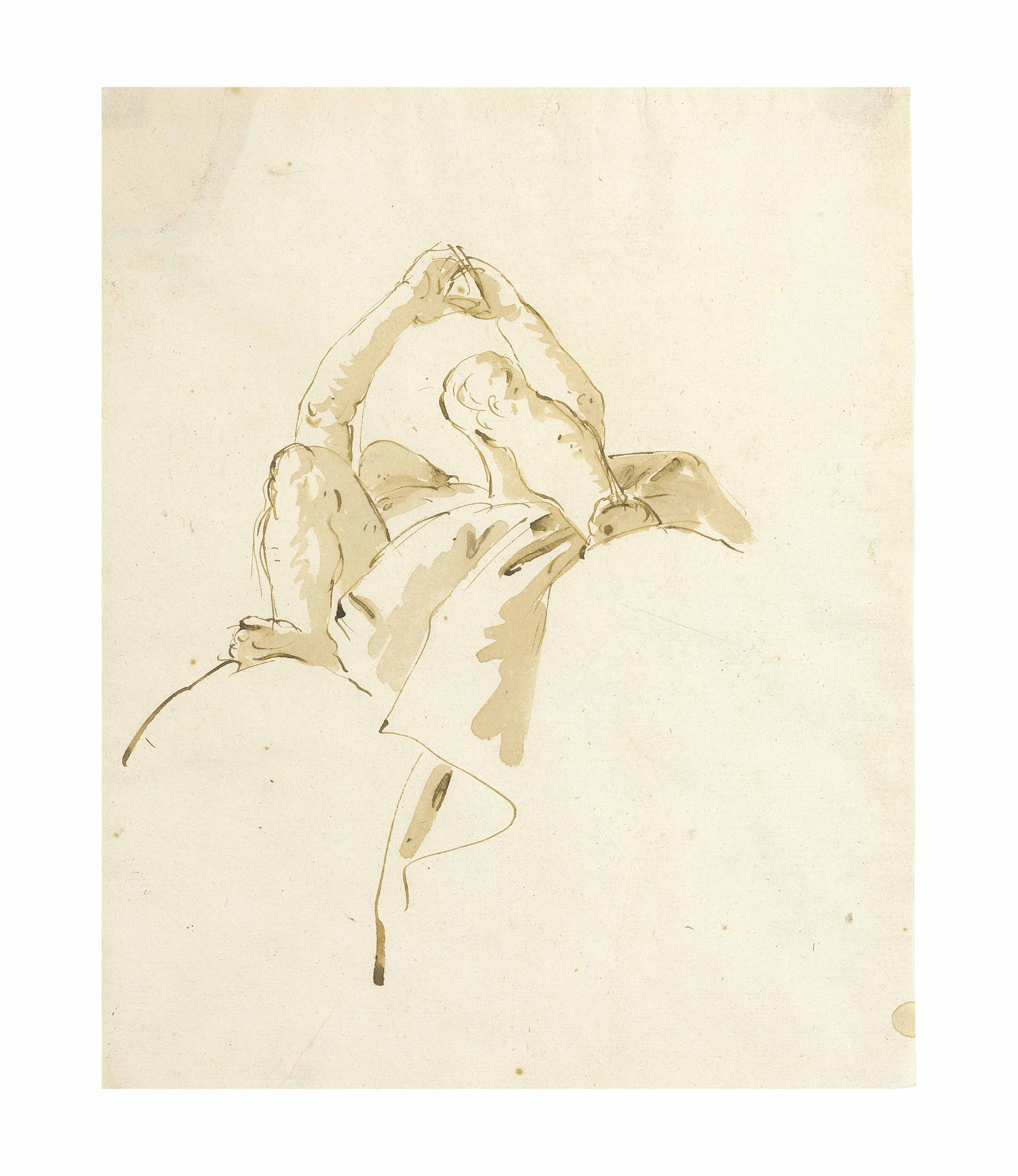 Giovanni Battista Tiepolo — Фигура, изображенная ди сотто в "су", с поднятыми над головой руками