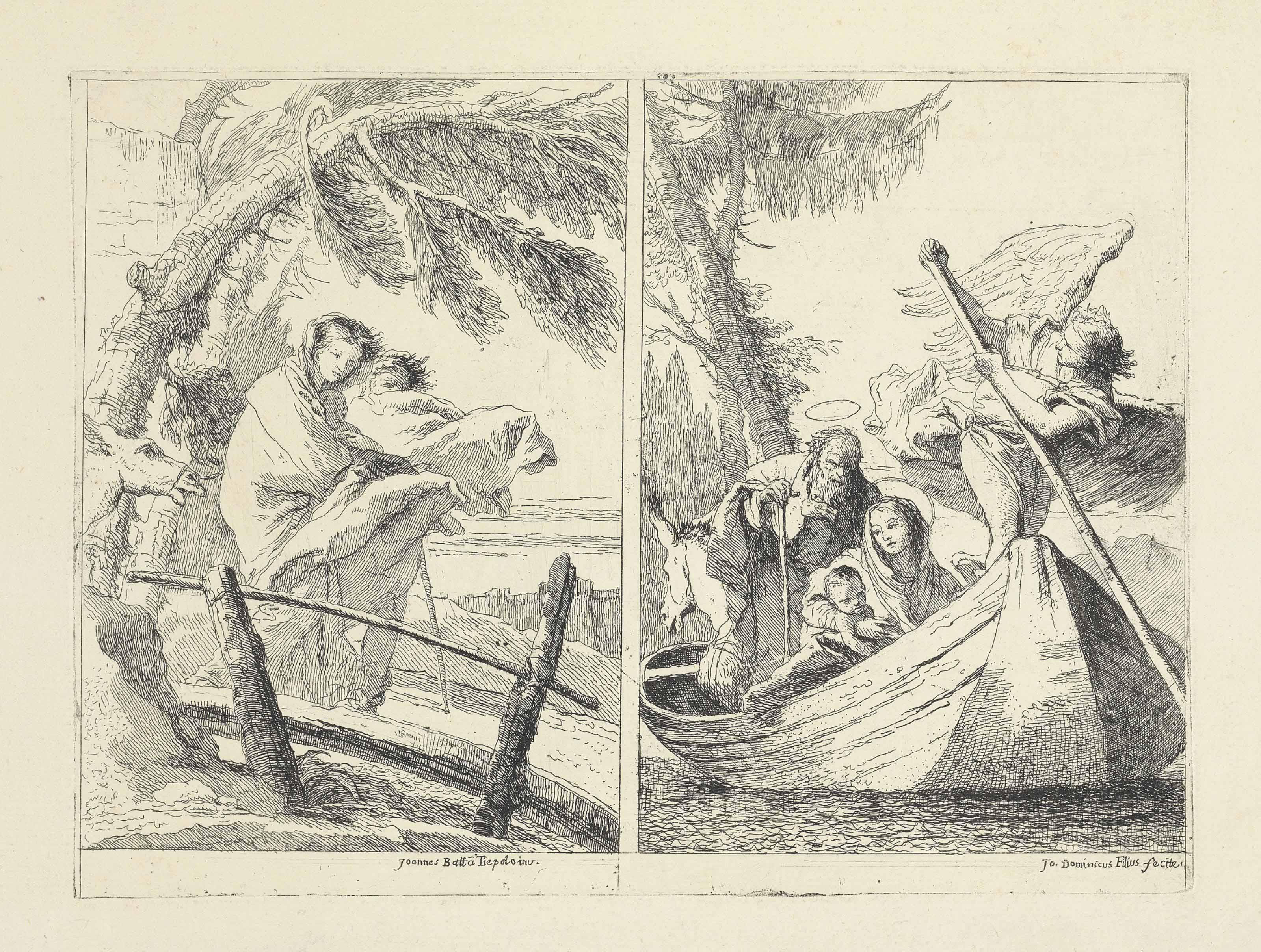 Giovanni Battista Tiepolo — Две сцены из бегства в Египет